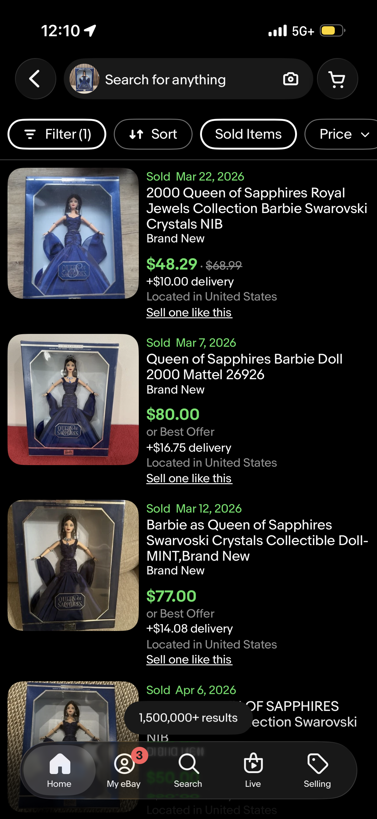Queen of Sapphires Barbie Doll 2000 Mattel 26926