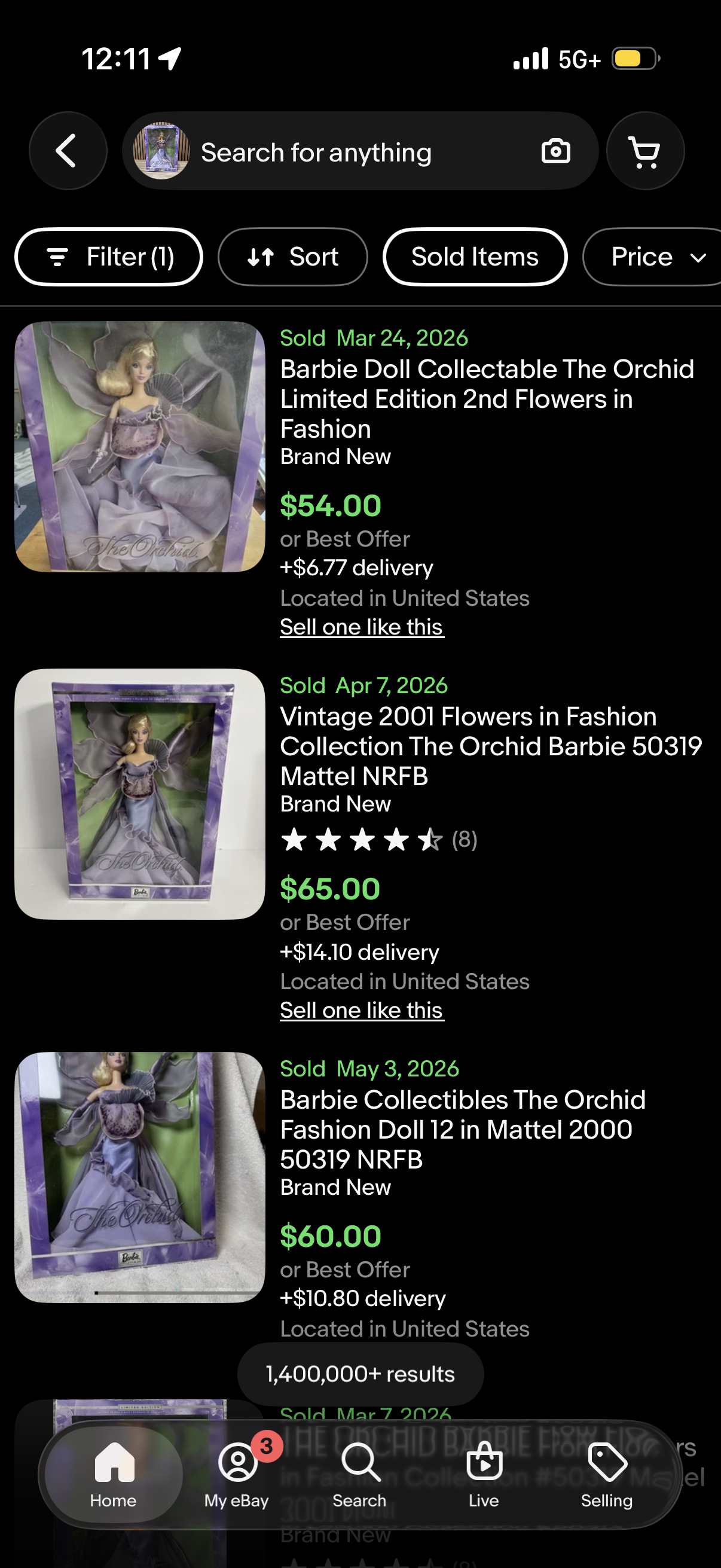The Orchid Barbie 2001 Flowers in Fashion Limited Edition