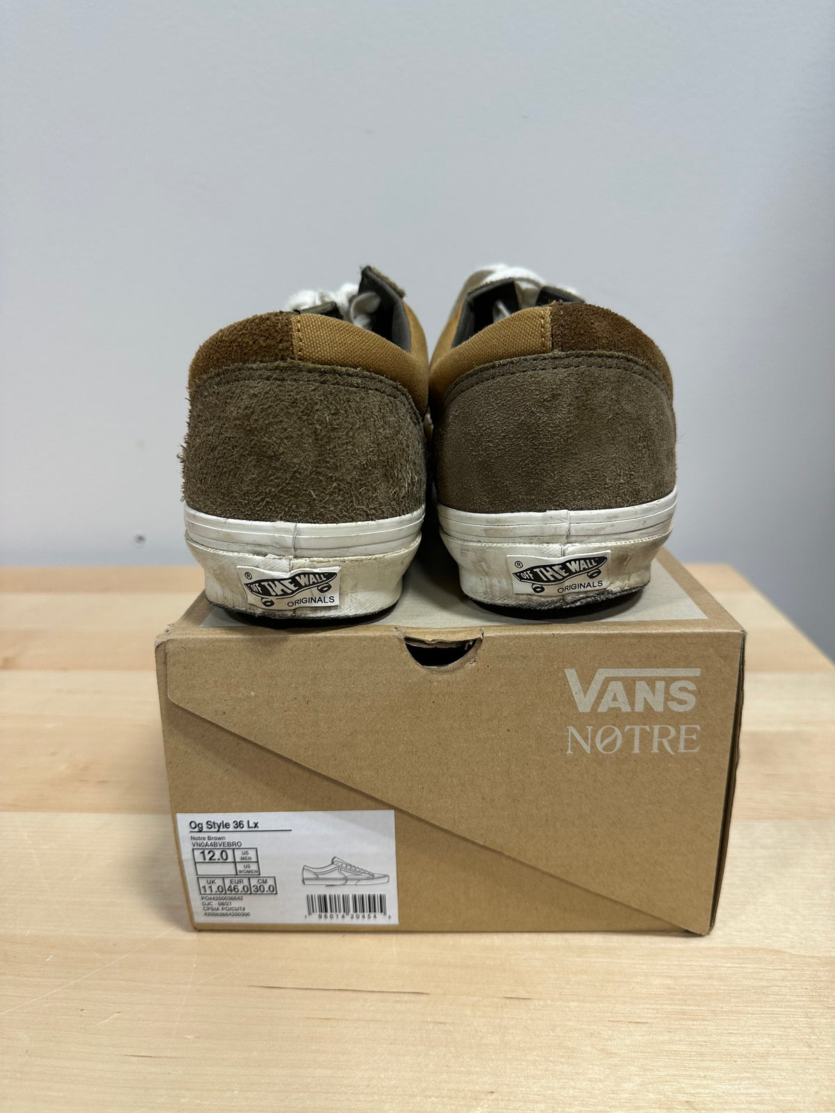 2022 Notre x Vans Vault OG Style 36 LX "Espresso" Brown - Men's Size 12.0 (With OG Box)