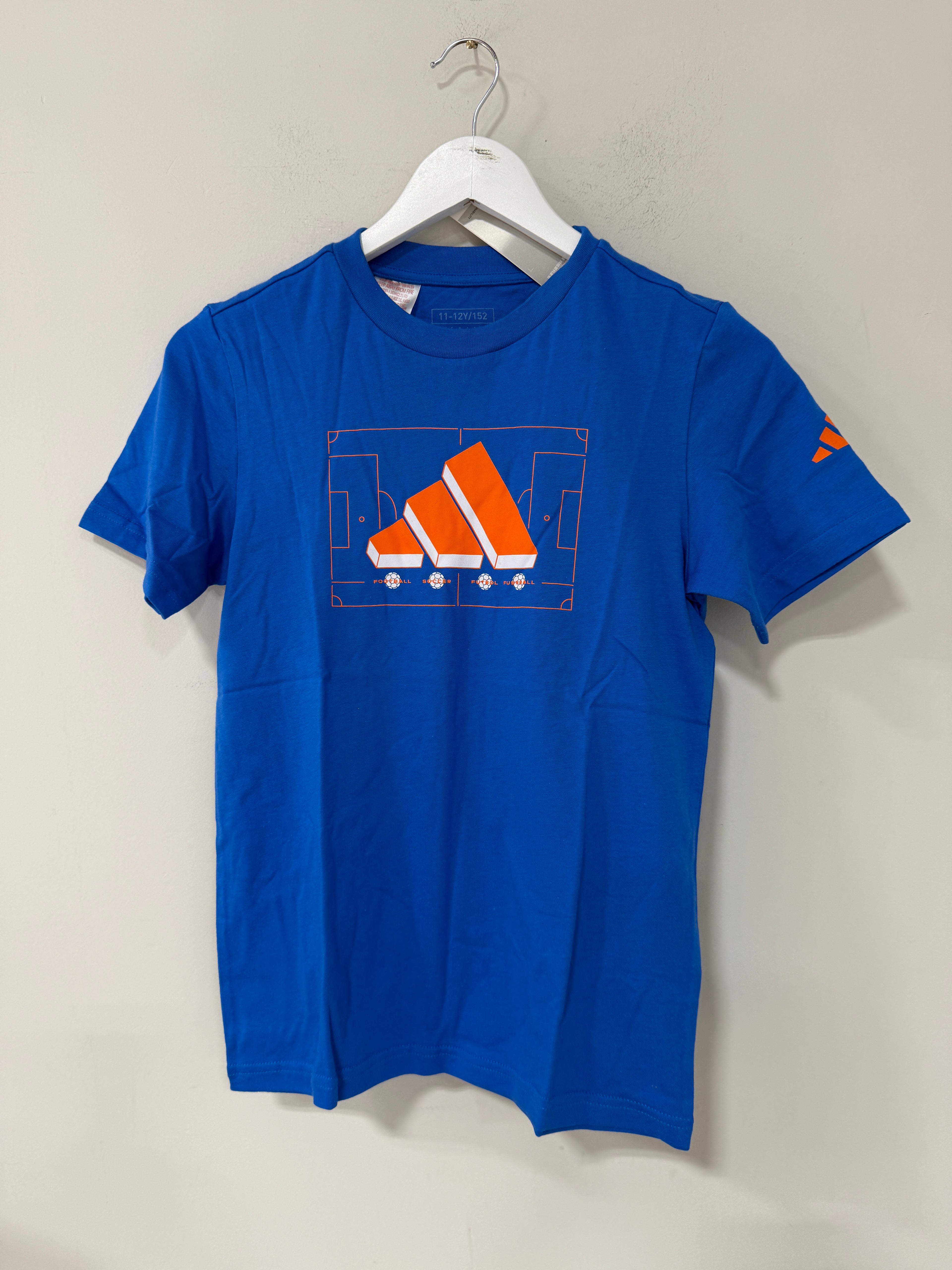 Adidas Graphic Tee Youth Size Medium Blue/Orange