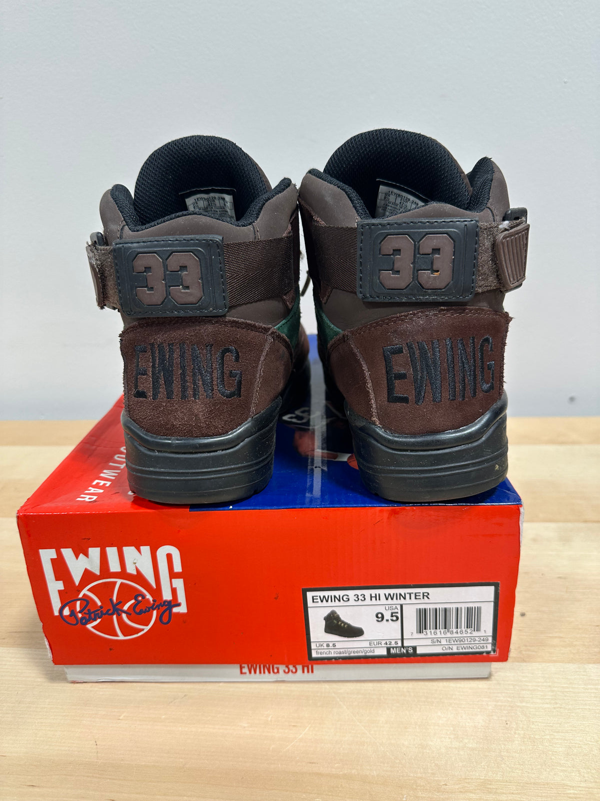 2015 Ewing Athletics 33 Hi Winter "Beef & Broccoli" Suede Boot - Men's Size 9.5 (With OG Box)