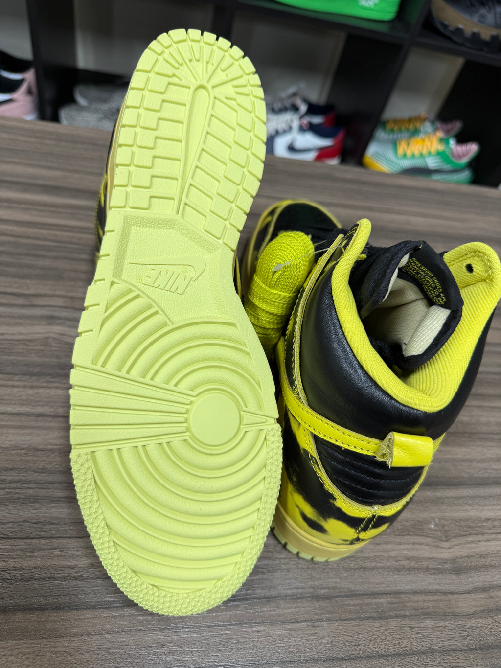 Nike Dunk High 85 Yellow Acid Wash Sz 10.5 NO BOX