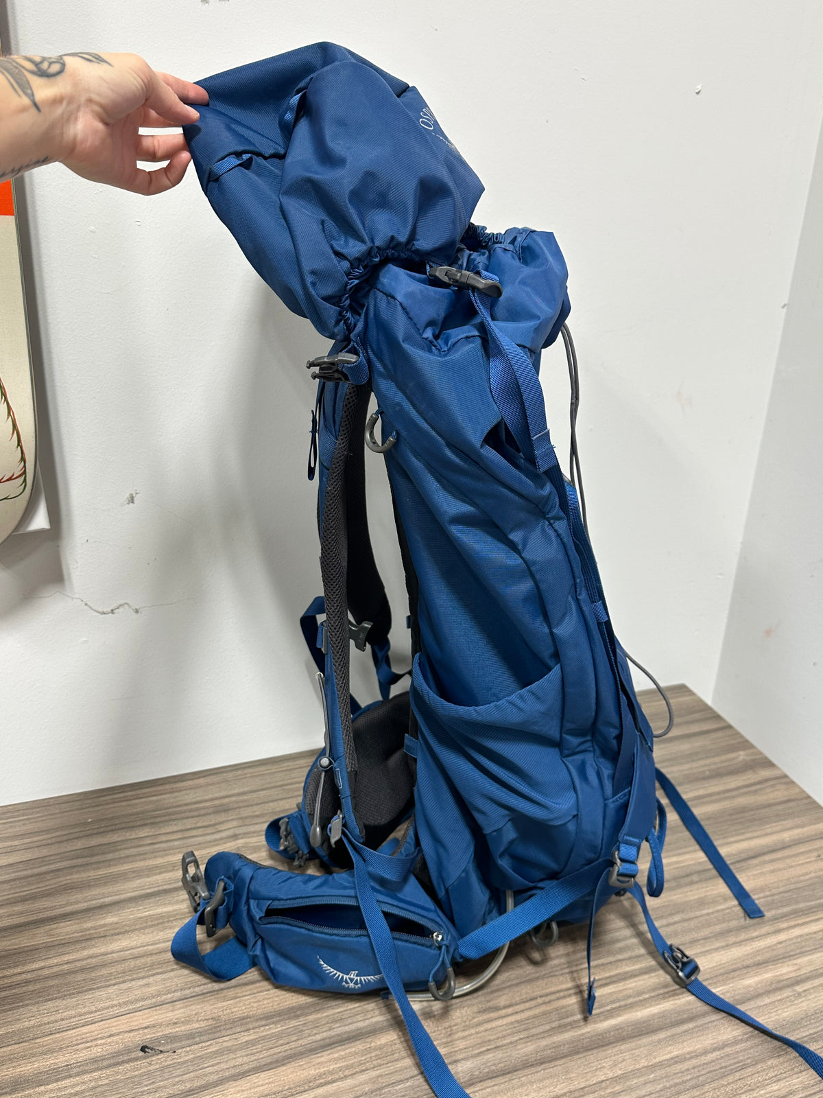 Used Osprey Kestrel 48 Backpacking Pack – Blue Medium/Large Internal Frame Hiking Bag