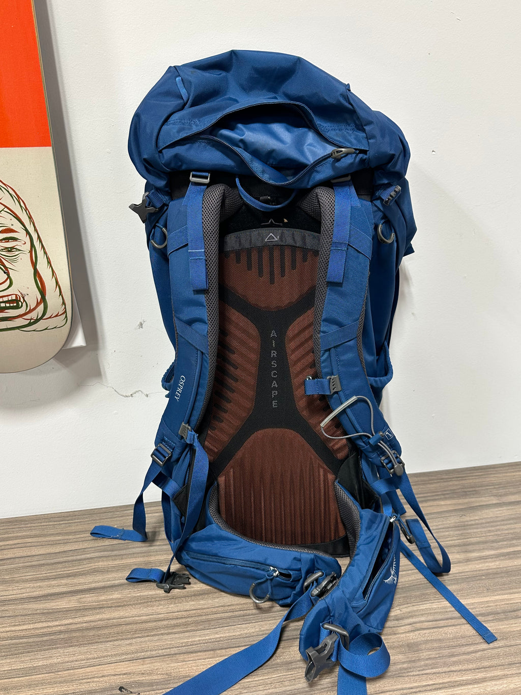 Used Osprey Kestrel 48 Backpacking Pack – Blue Medium/Large Internal Frame Hiking Bag