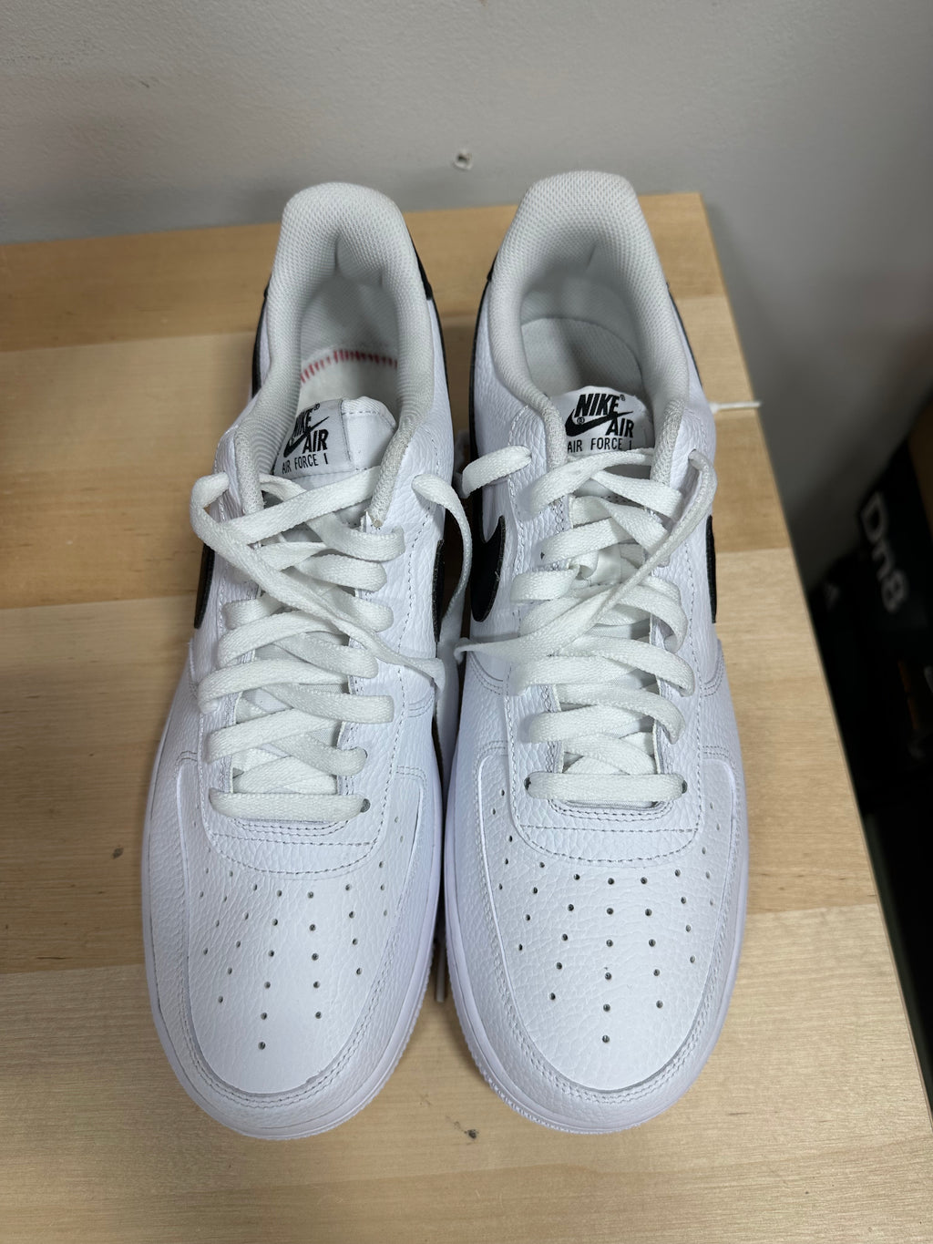 Nike Air Force 1 '07 Low White Black Tumbled Leather - Men's Size 13 - CT2302-100 (Shoes Only)