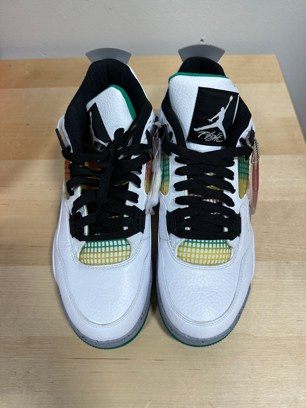 Air Jordan 4 Retro "Rasta" Lucid Green - Men's 10.5 / Women's 12 - AQ9129-100 (Shoes Only)