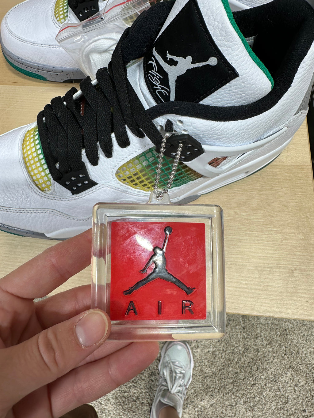 Air Jordan 4 Retro "Rasta" Lucid Green - Men's 10.5 / Women's 12 - AQ9129-100 (Shoes Only)