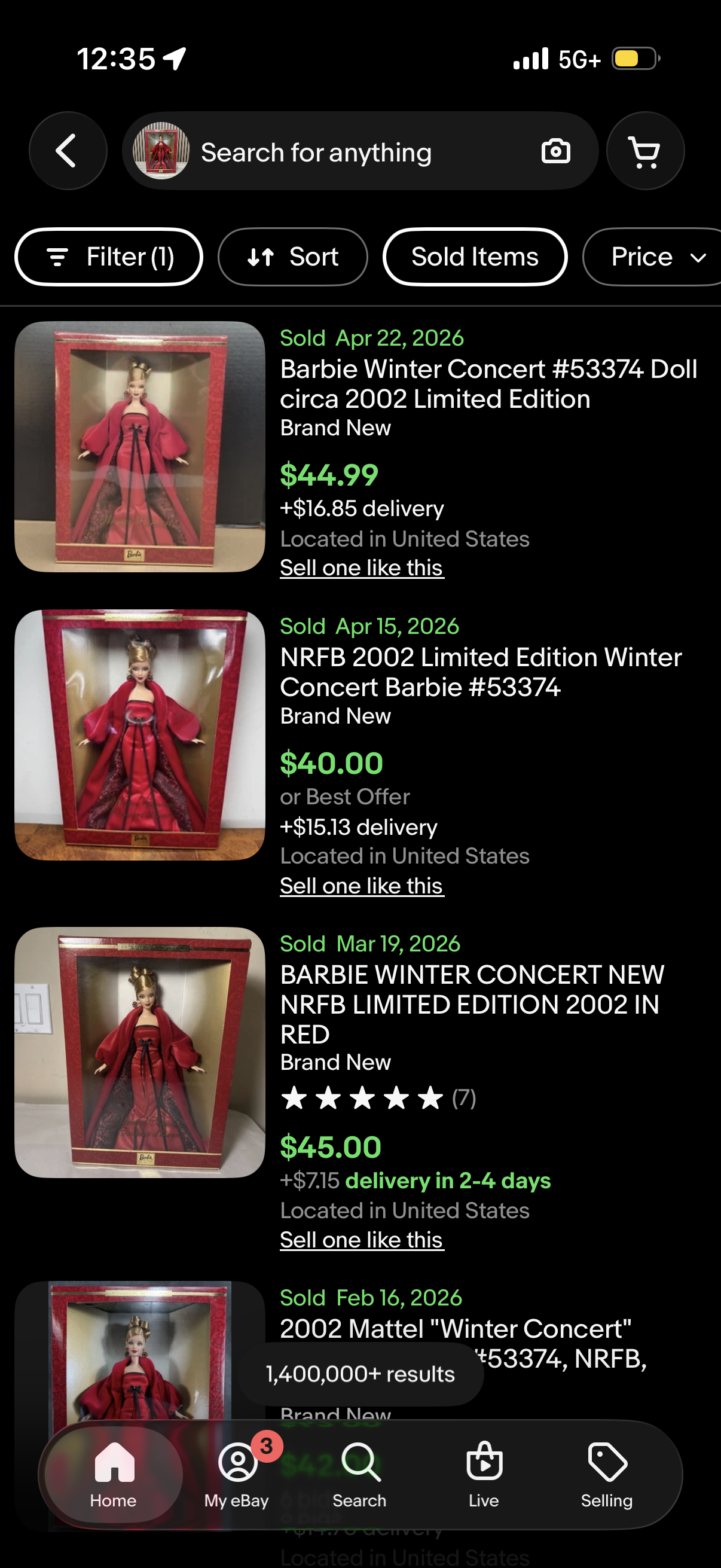 Mattel Barbie Doll Goods Toy Girl Retro Vintage Winter Concert Limited Edition