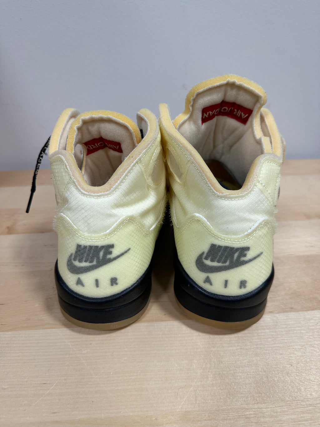 Off-White x Air Jordan 5 Retro "Sail" Fire Red - Men's Size 10.5 - DH8565-100 (Shoes Only)