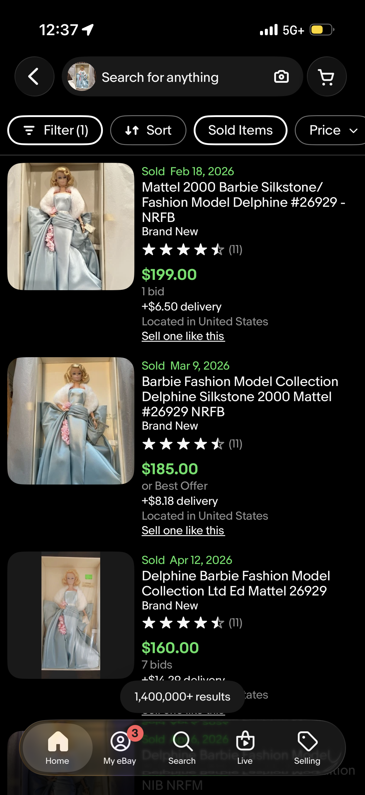 Barbie Doll Delphine Silkstone Fashion Model Rare Limited