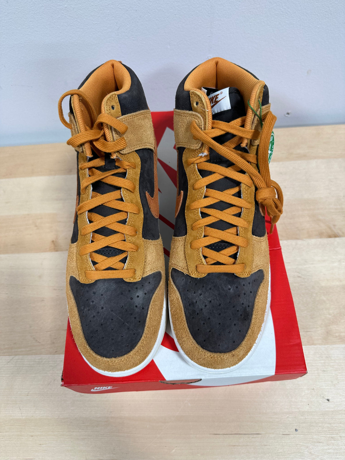 Nike Dunk High Retro PRM "Dark Curry / Russet" Suede - Men's Size 10.5 - DD1401-200 (With OG Box)