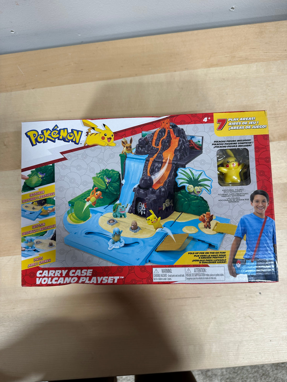 Brand New Pokémon Carry Case Volcano Playset by Jazwares – Includes Pikachu Figure