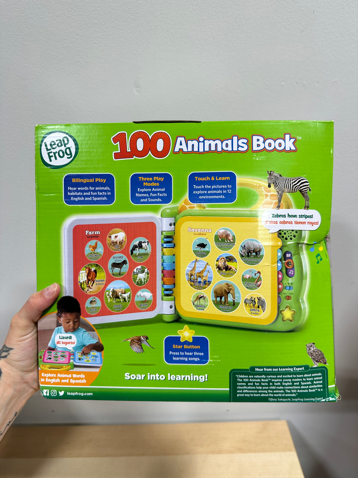 Brand New LeapFrog 100 Animals Book – Interactive Bilingual Toddler Learning Toy