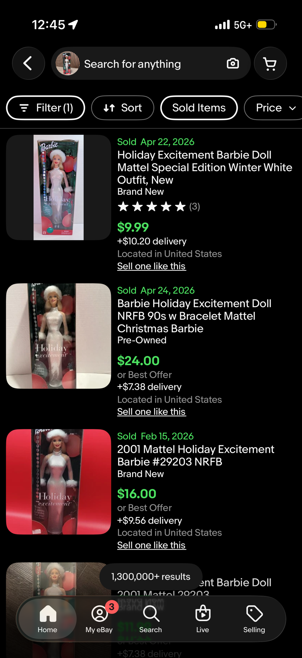 Barbie 2002 Holiday Excitement