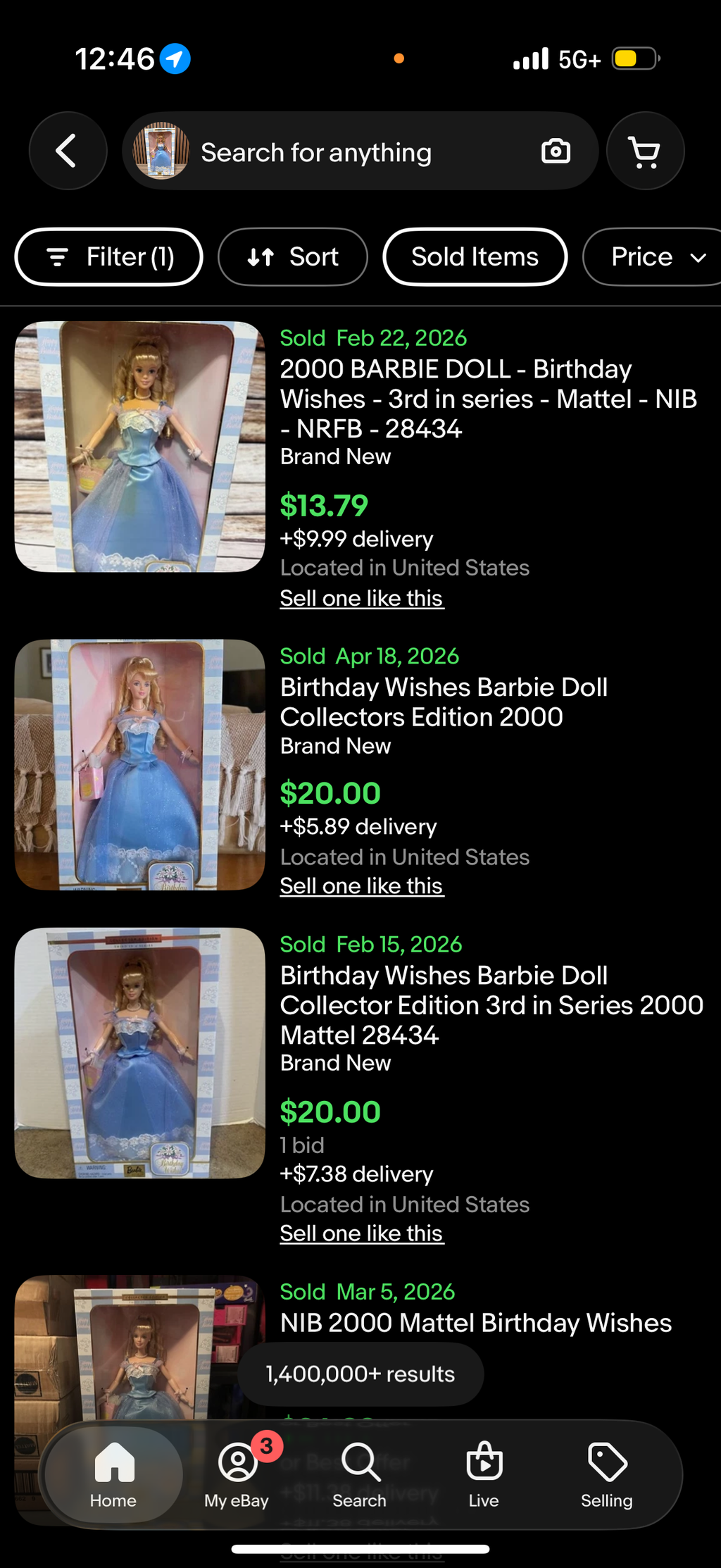 2000 Barbie Birthday Wishes Third in Series