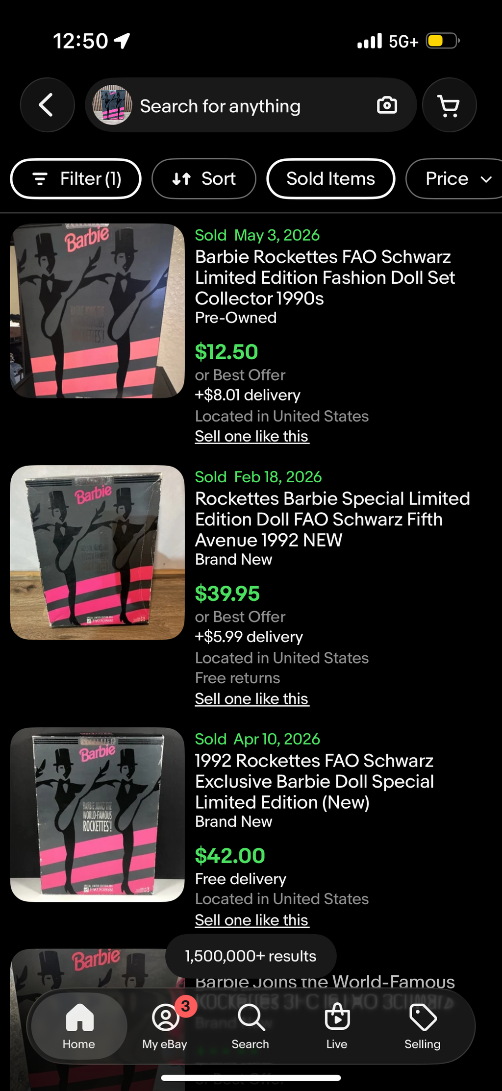Barbie doll 1992 FAO Schwartz Rockettes