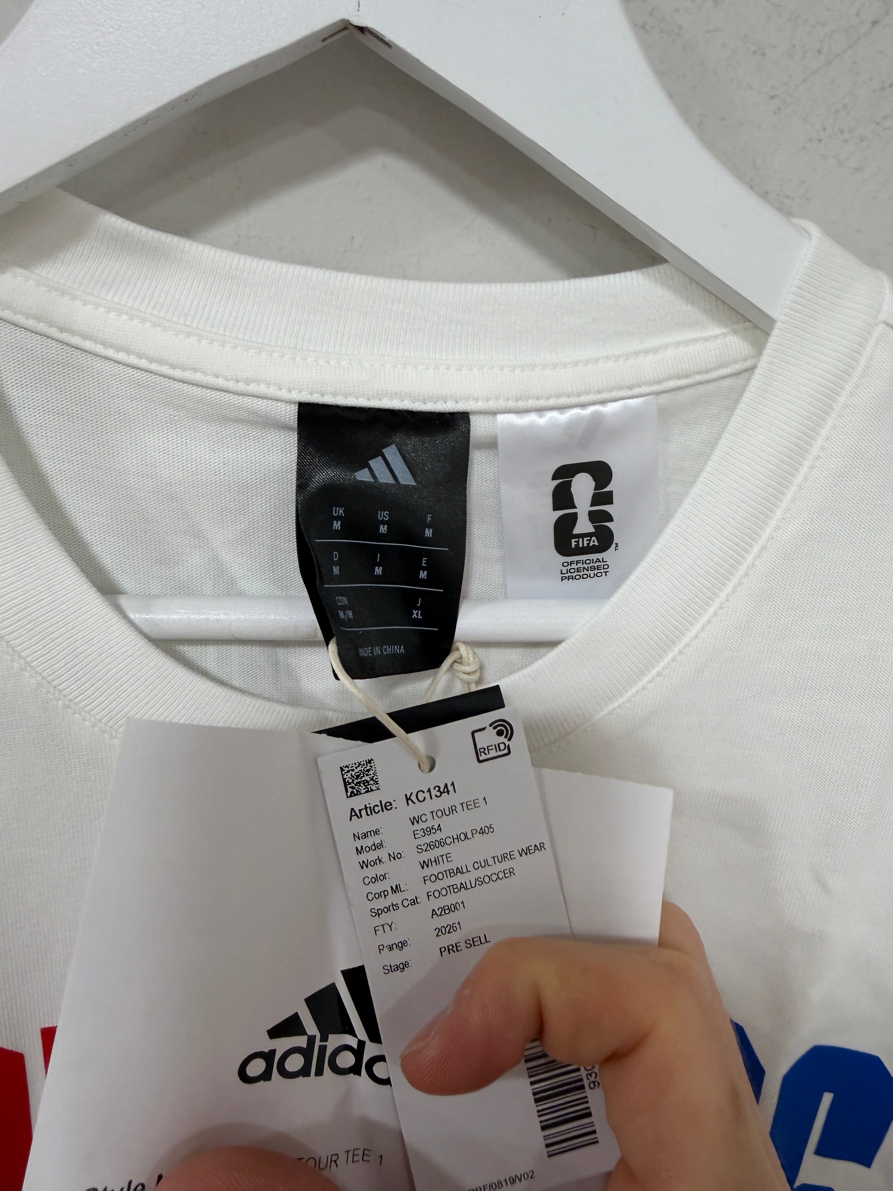 Adidas World Cup Tee White Mens Sz MEdium
