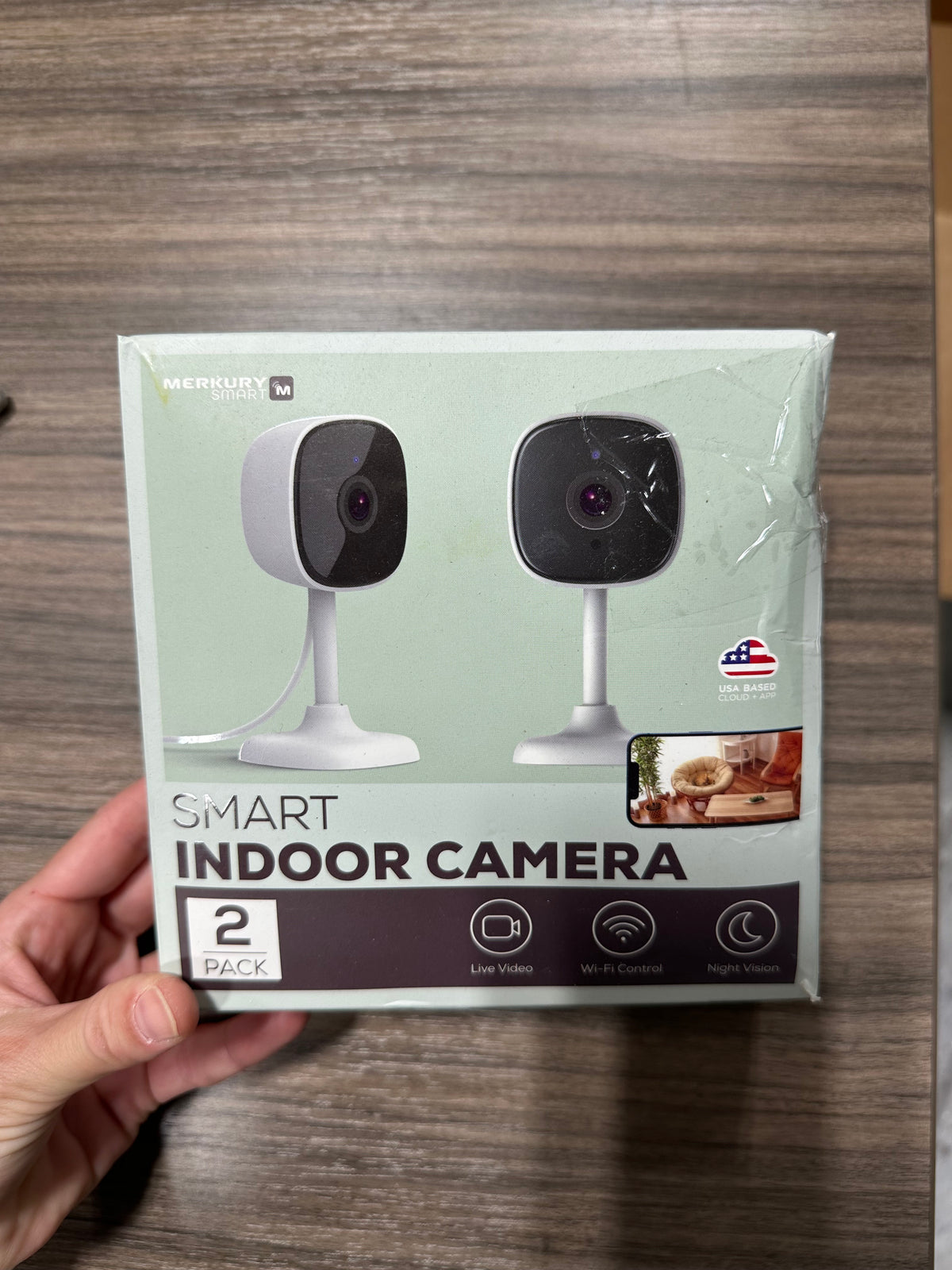 Merkury Smart Indoor Camera 2-Pack – 1080p HD Wi-Fi Home Security Cams