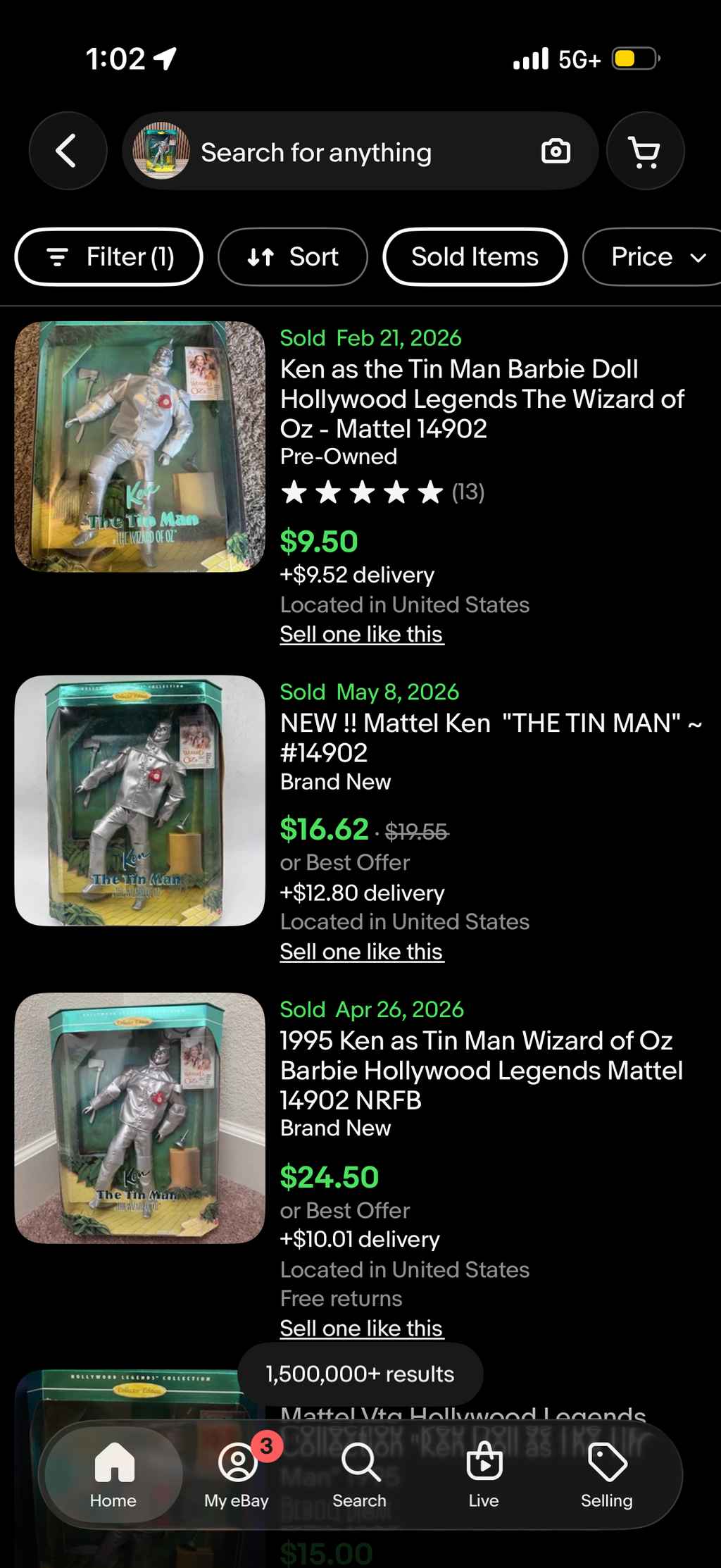 Ken Tin Man Wizard Of Oz Hollywood Legend Collection Mattel Barbie 14902