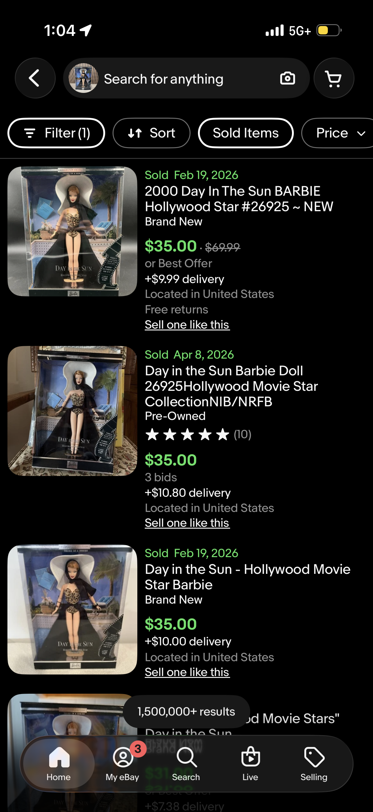 2000 Mattel Day in the Sun Barbie Doll Hollywood Movie Star #26925