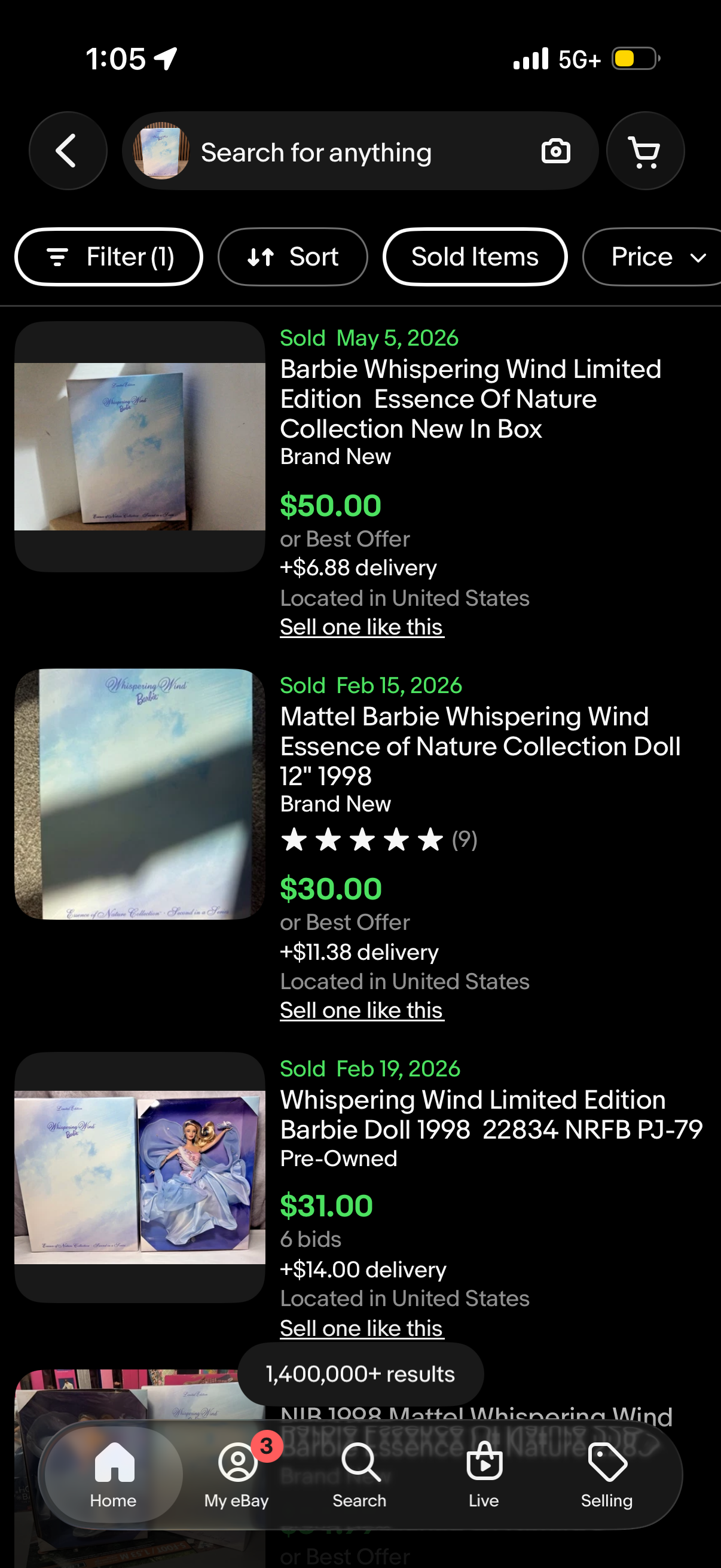 Barbie 1998 Whispering Wind Essence Of Nature Collection