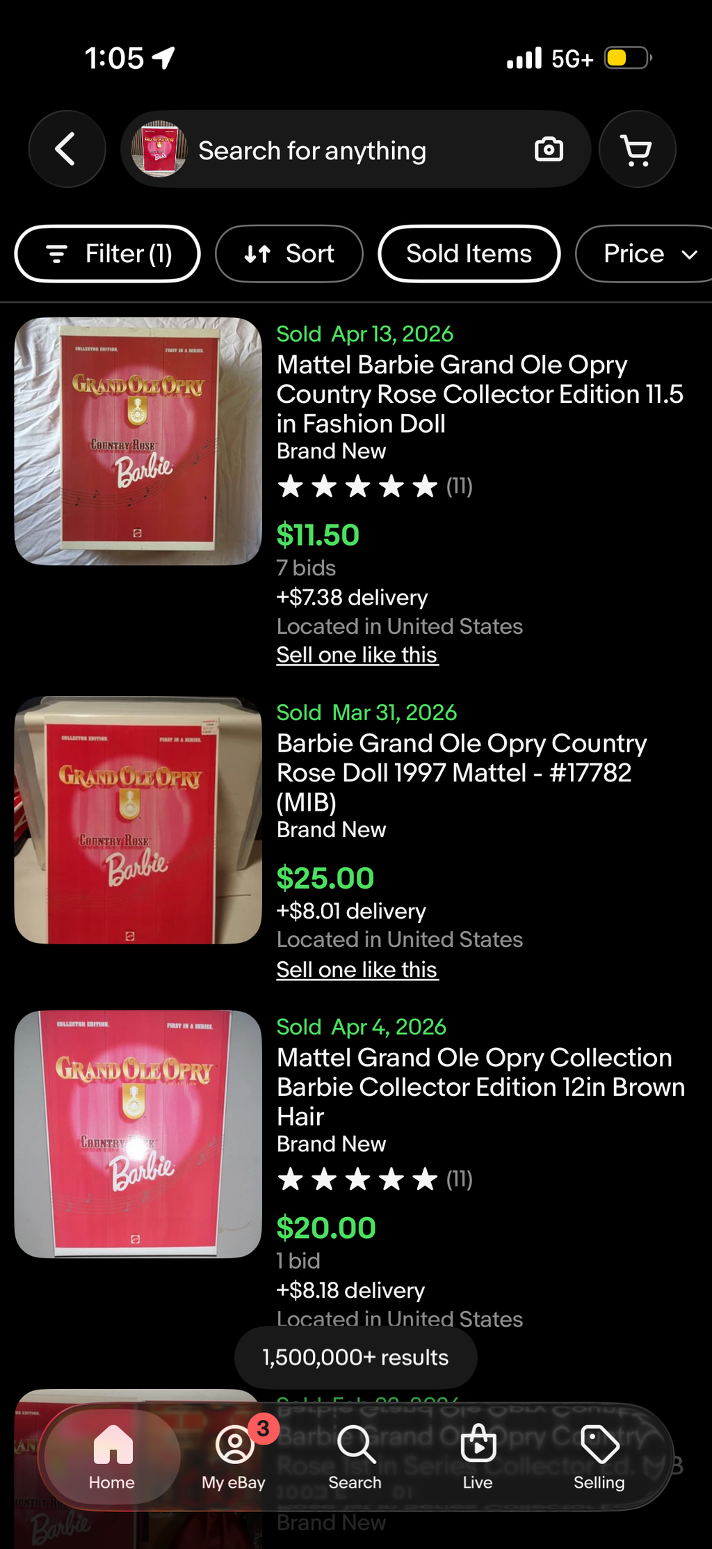Country Rose Barbie Doll Grand Ole Opry Collector Edition 1st in Series 17782