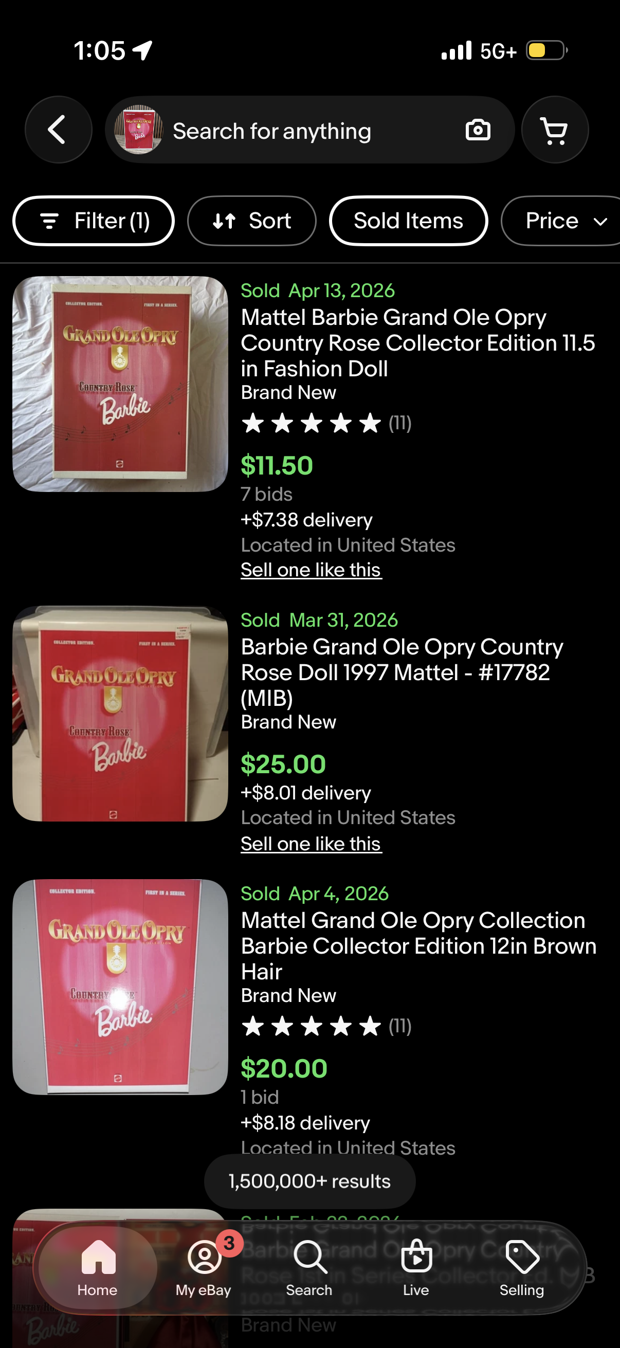 Country Rose Barbie Doll Grand Ole Opry Collector Edition 1st in Series 17782