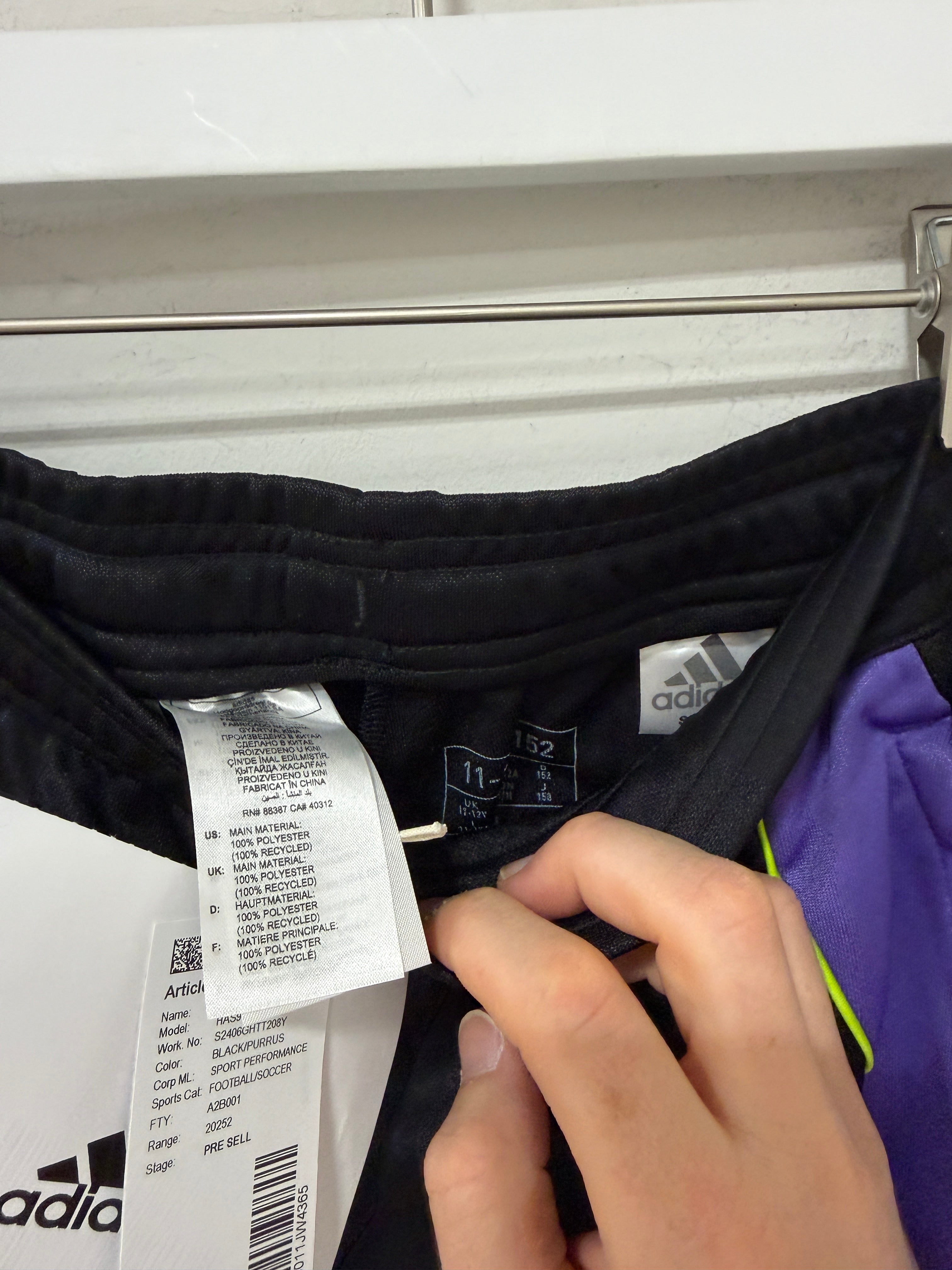 Adidas Tiro 24 Pant youth Sz Medium Black/Purple