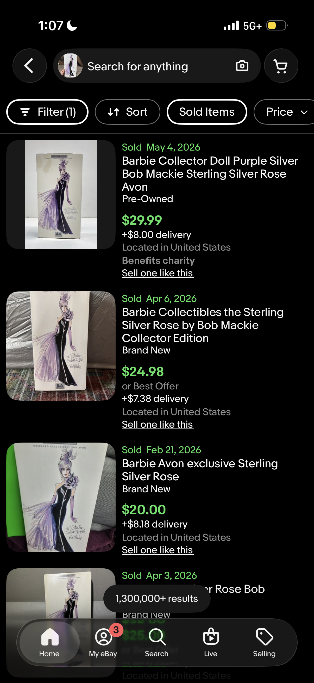 Bob Mackie The Sterling Silver Rose Barbie