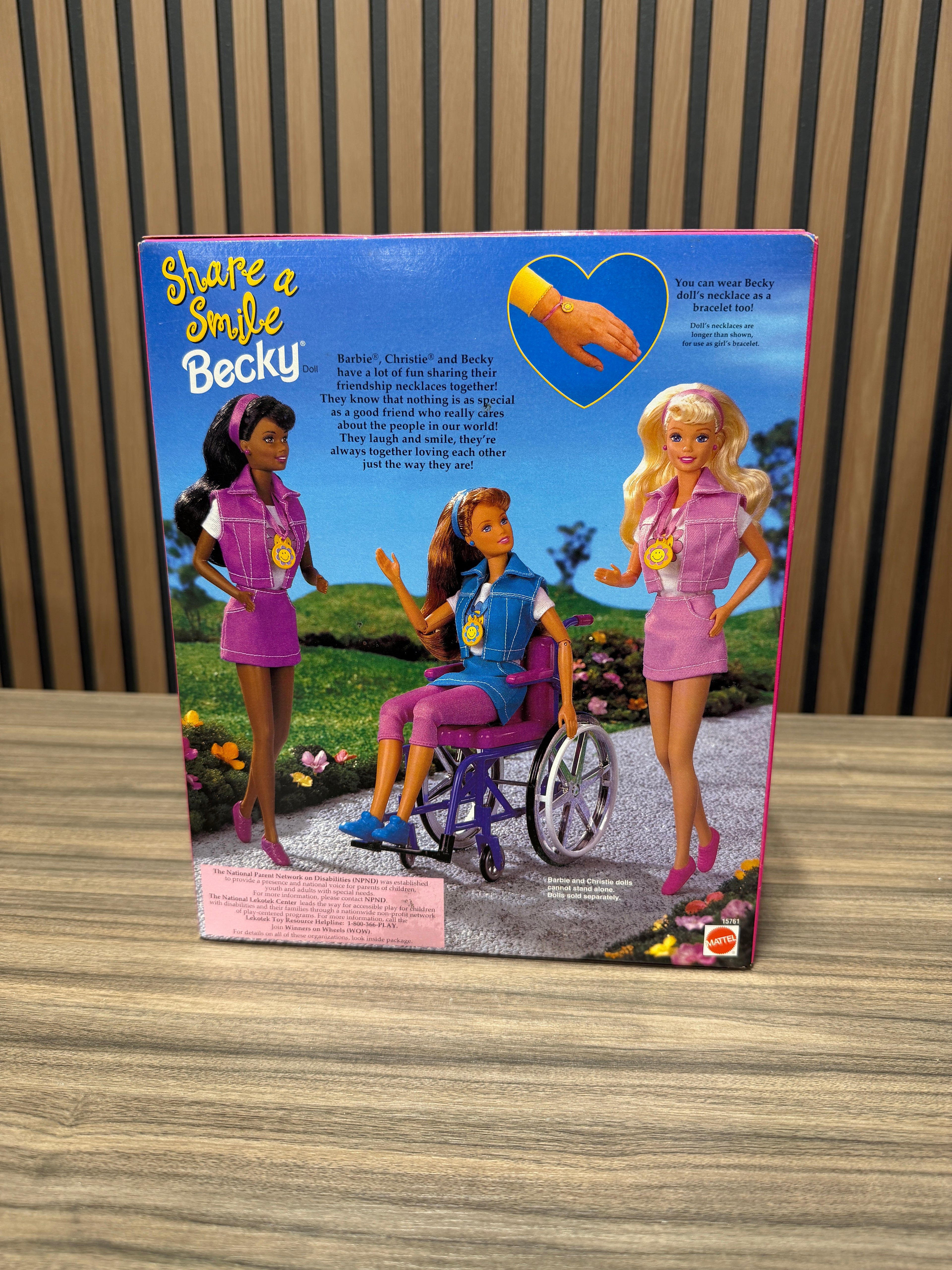 1996 “Share a Smile” Becky Barbie Doll #15761 Mattel Wheelchair