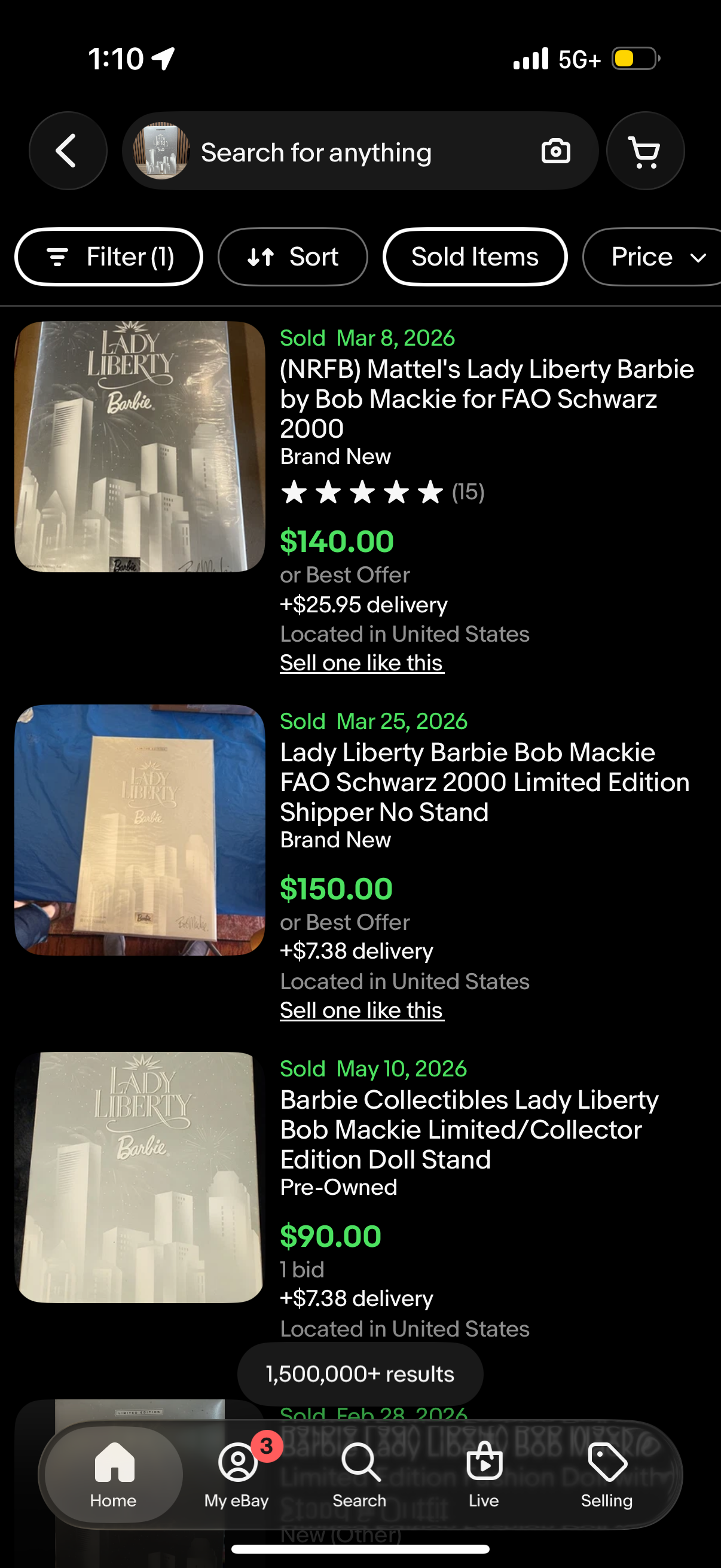 Barbie Bob Mackie Lady Liberty Limited Edition FAO Schwarz Exclusive 2000 Mattel