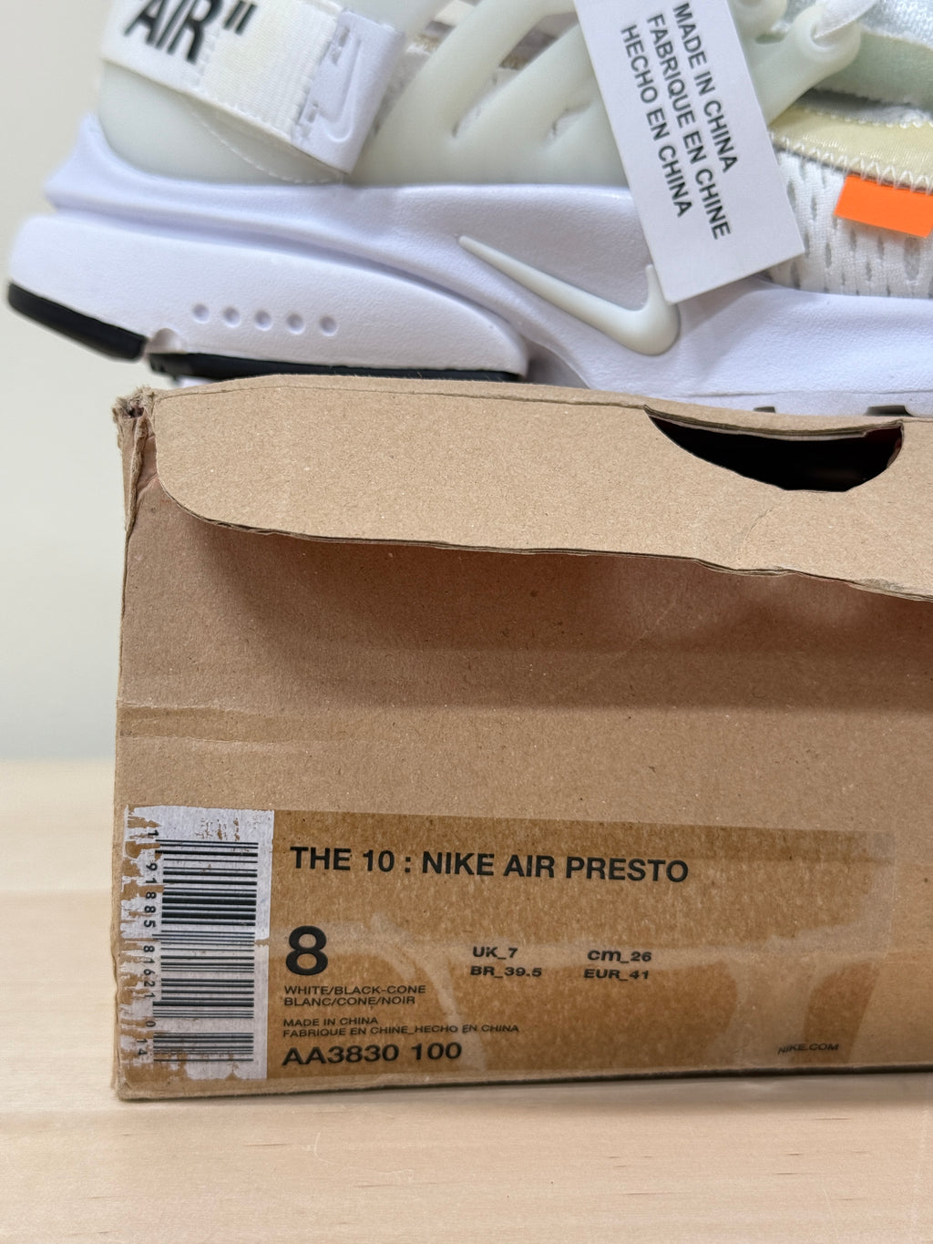 Nike Off White Presto White Sz 8