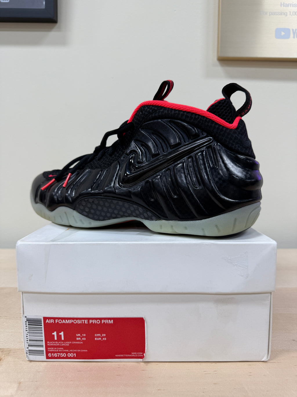 Air Foamposite Yeezy Black/Infrared Sz 11