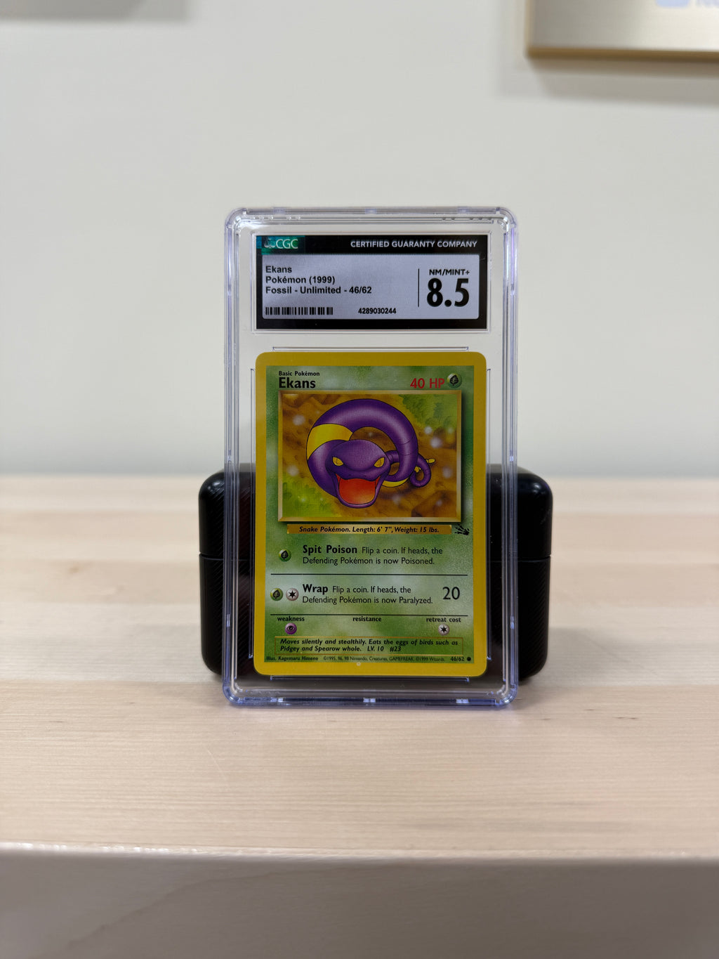 Ekans Pokemon Fossil Unlimited Card Grade 8.5
