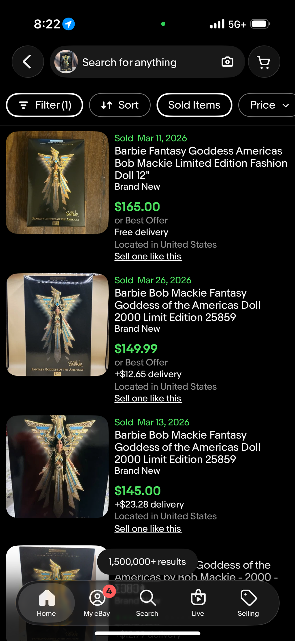 Barbie Bob Mackie Fantasy Goddess of the Americas Doll 2000 Limit Edition 25859