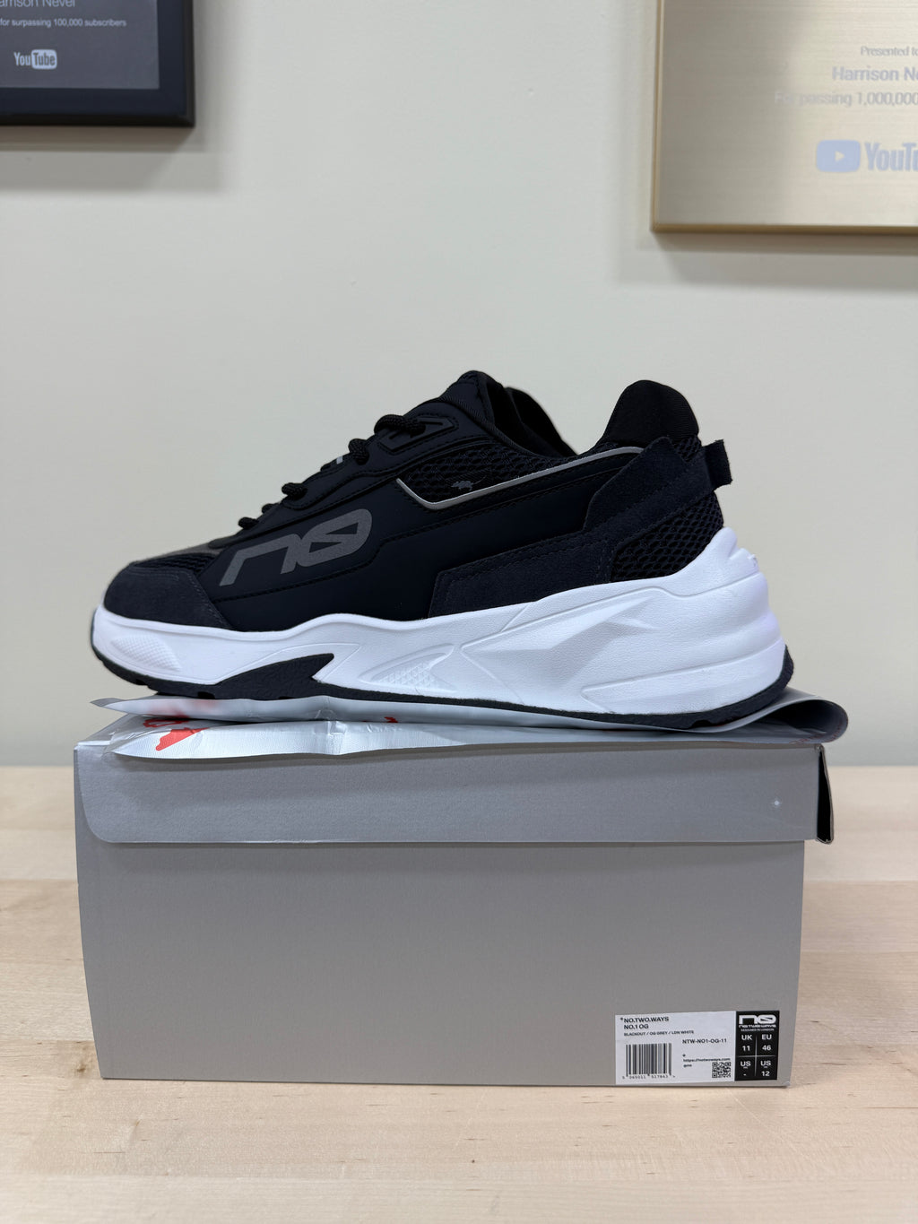 No Two Ways Sneaker Black Sz 12