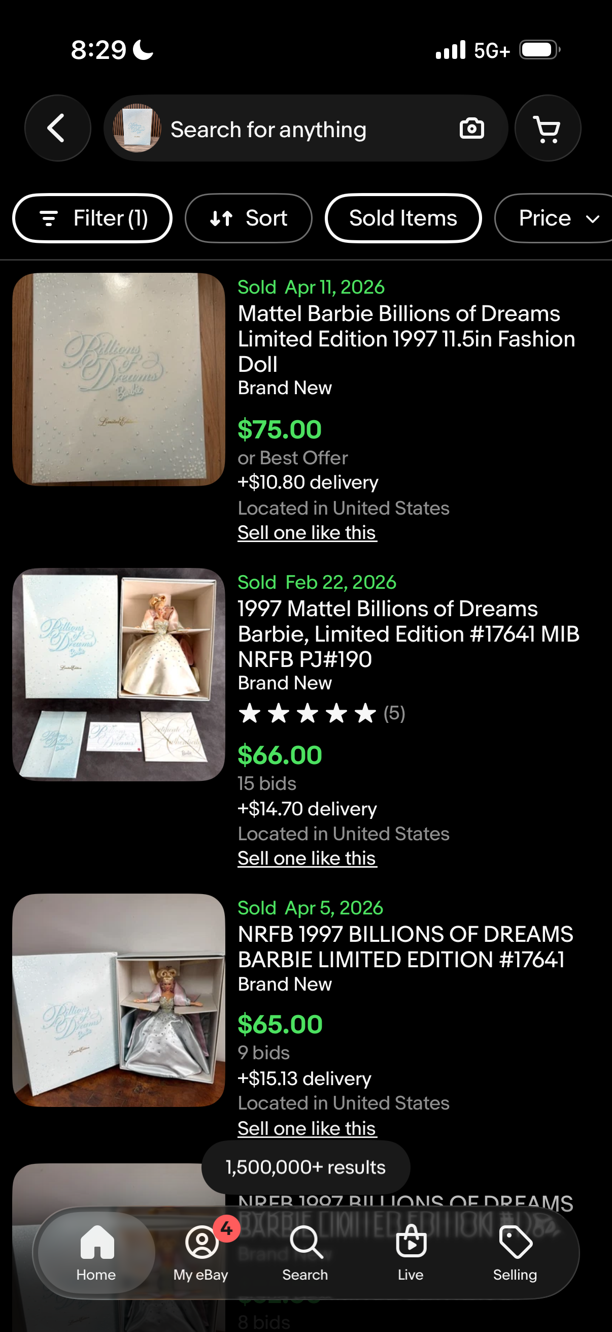 Mattel Barbie Billions of Dreams Limited Edition 1997