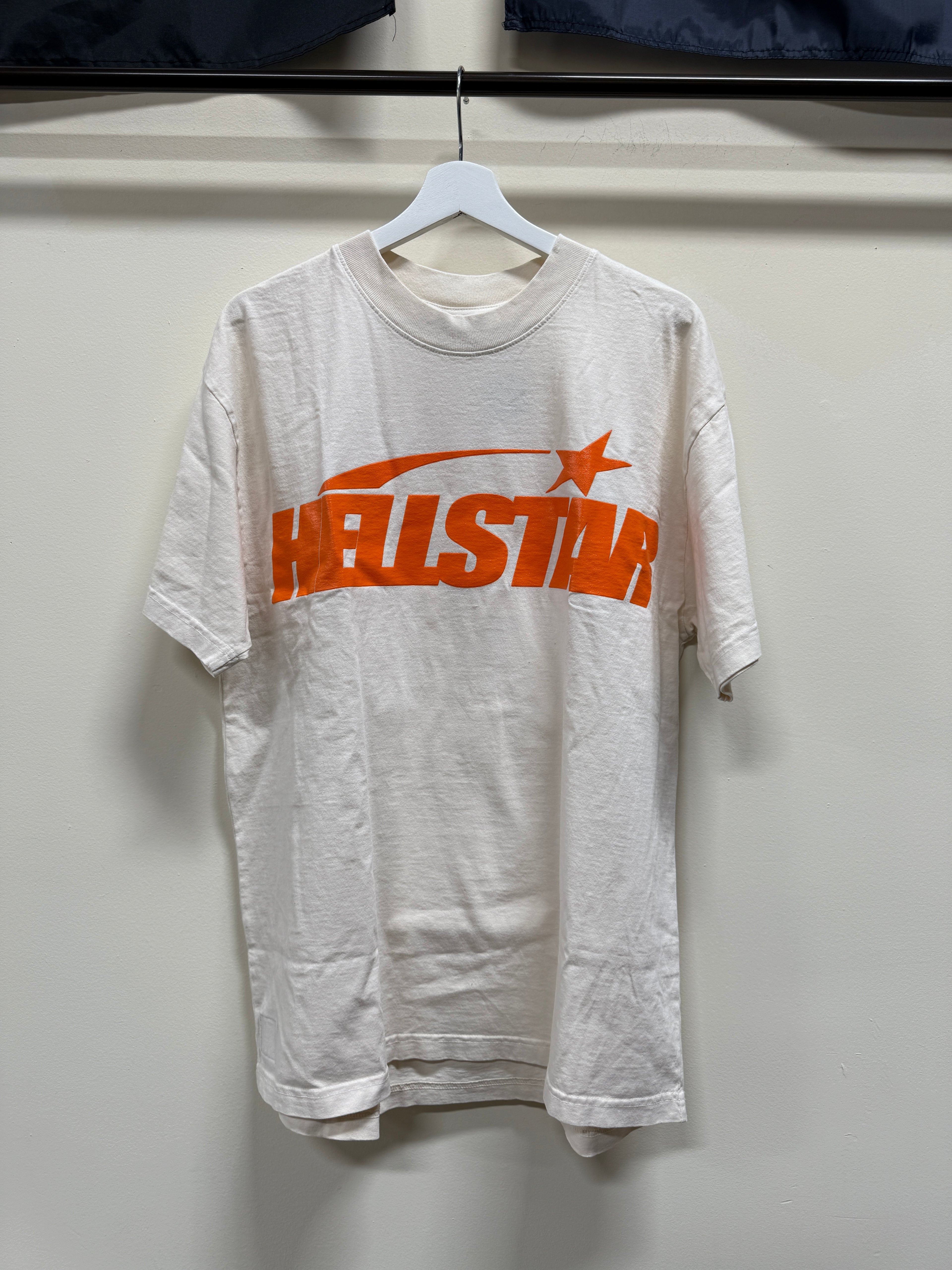 Hellstar T-Shirt White/Orange Sz M