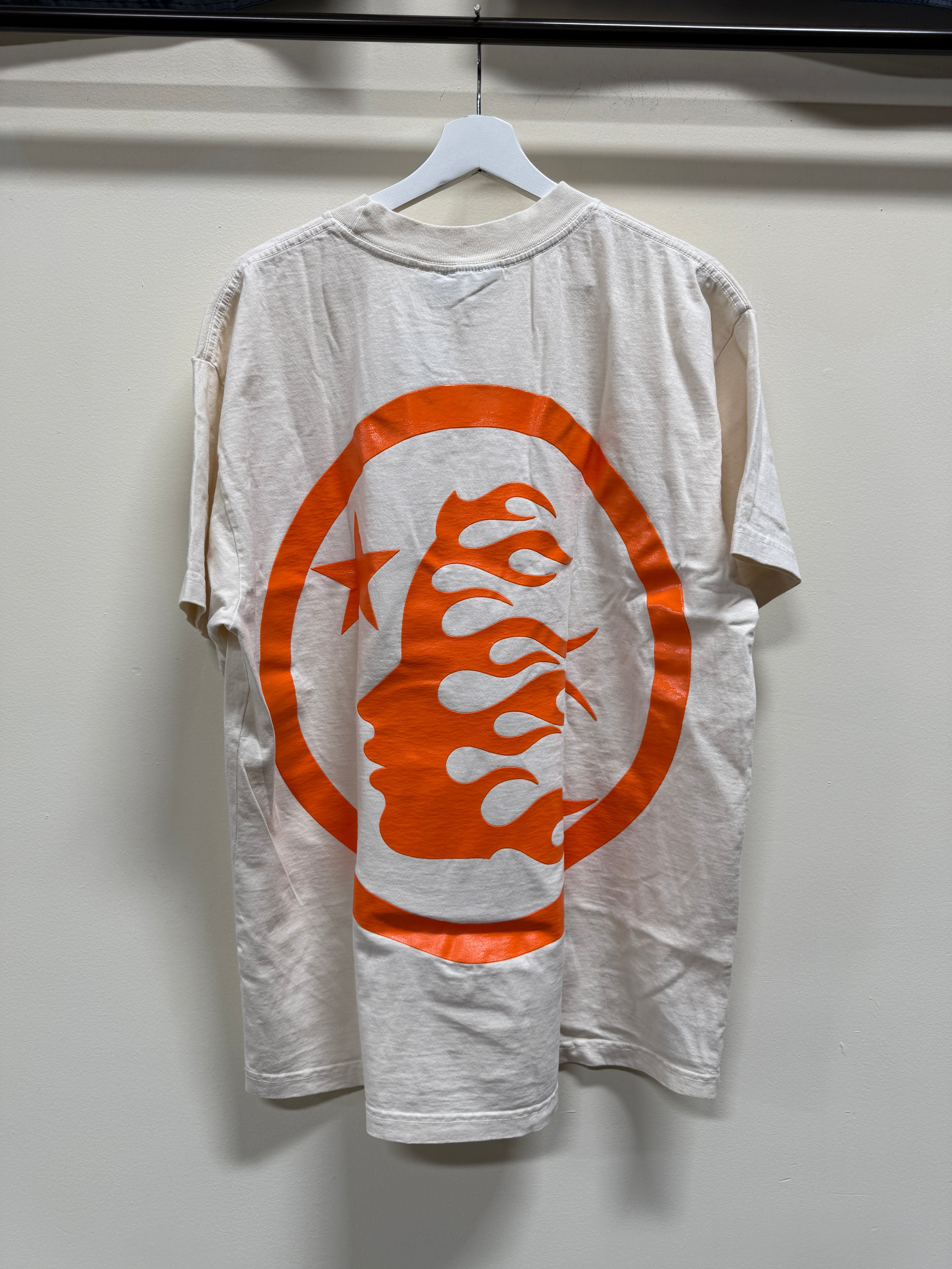 Hellstar T-Shirt White/Orange Sz M