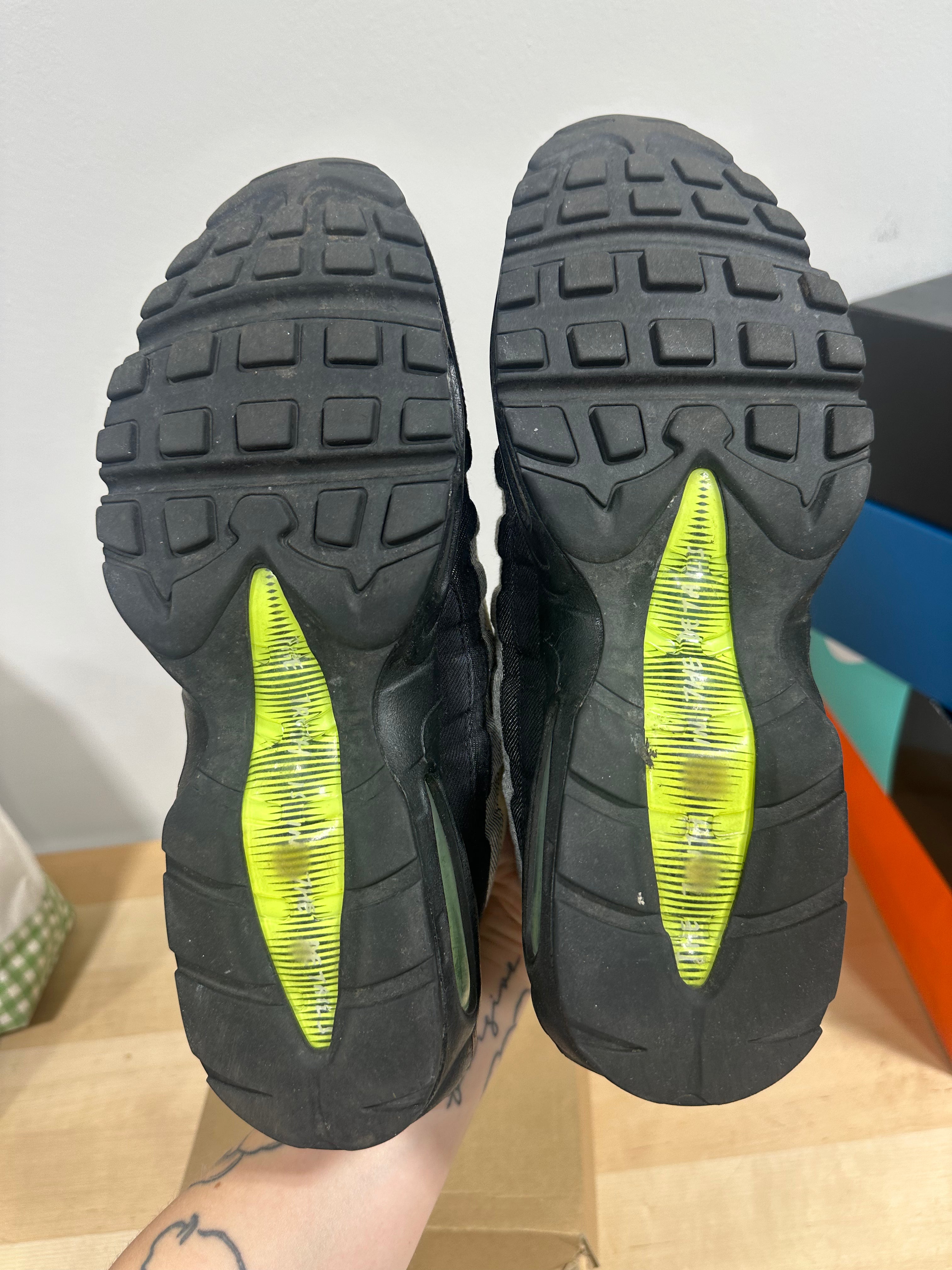 2020 Denham x Nike Air Max 95 "Volt" Suede Denim - Men's 12 / Women's 13.5 - DD9519-001 (With Box)