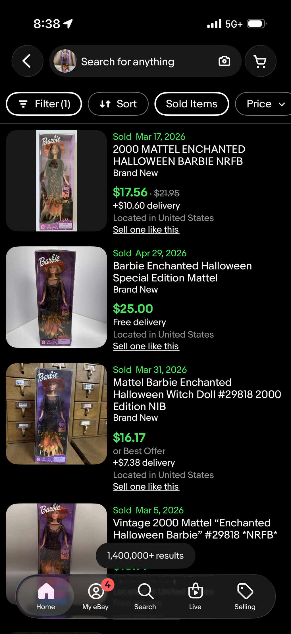 2000 Enchanted Halloween Barbie Special Edition Mattel 29818