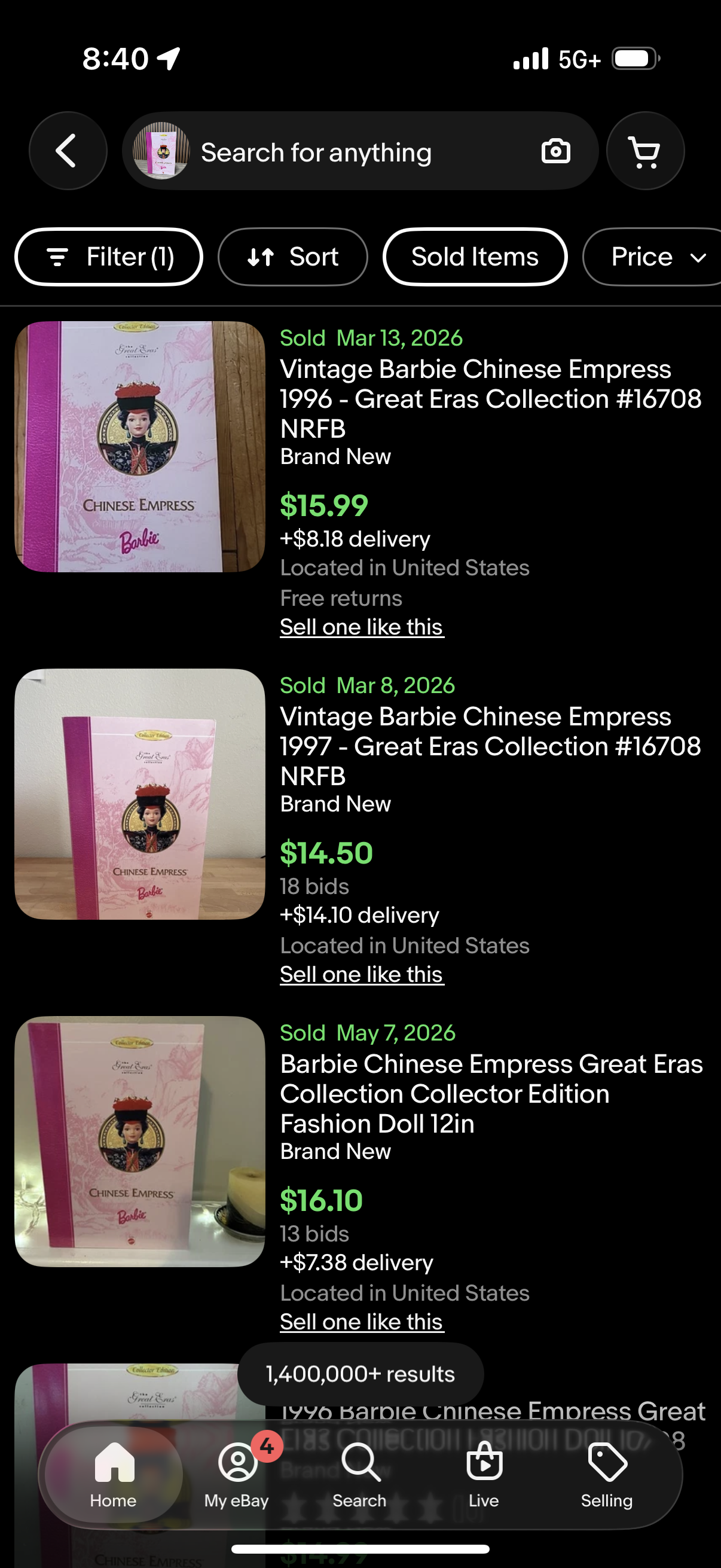 Chinese Empress Barbie Doll 1996
