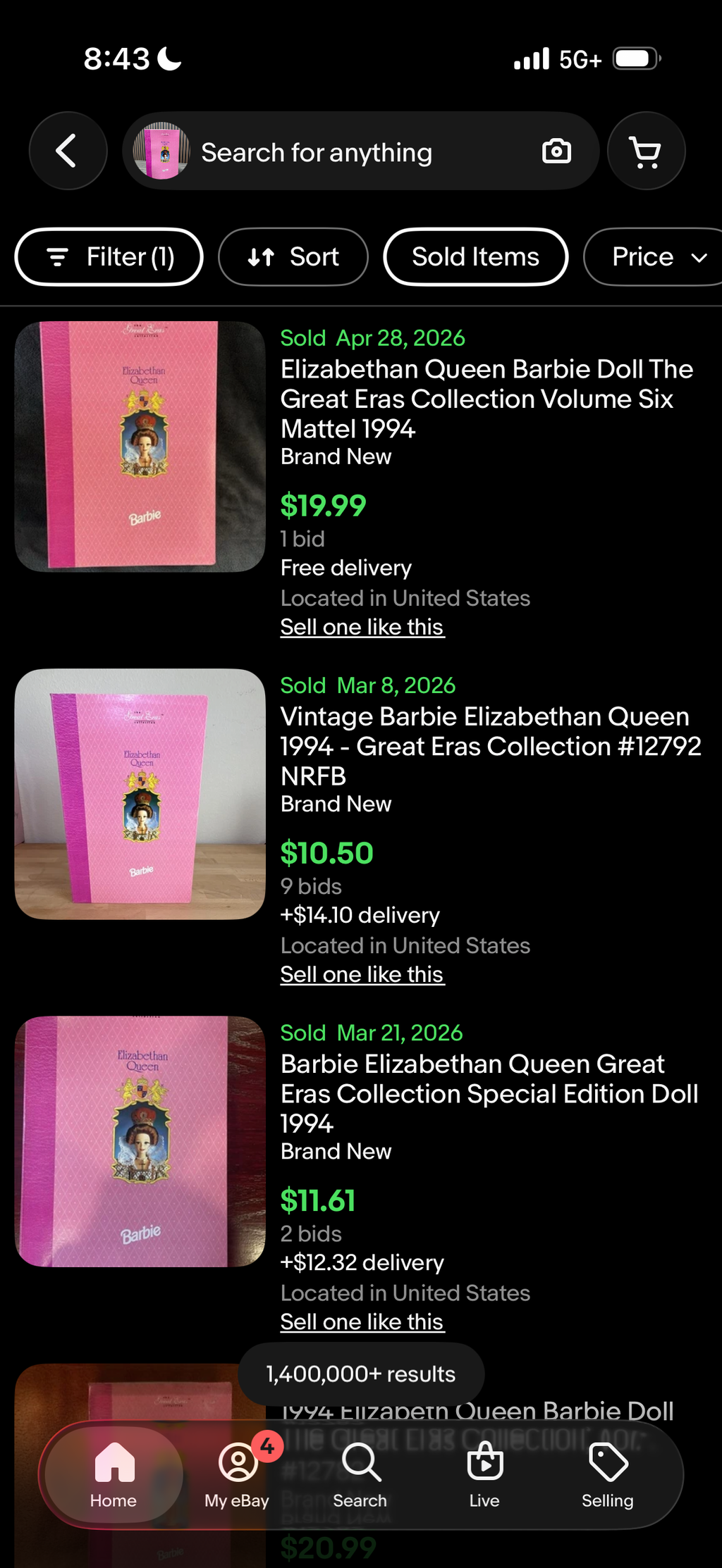 1994 Elizabethan Queen Barbie Doll The Great Eras Collection