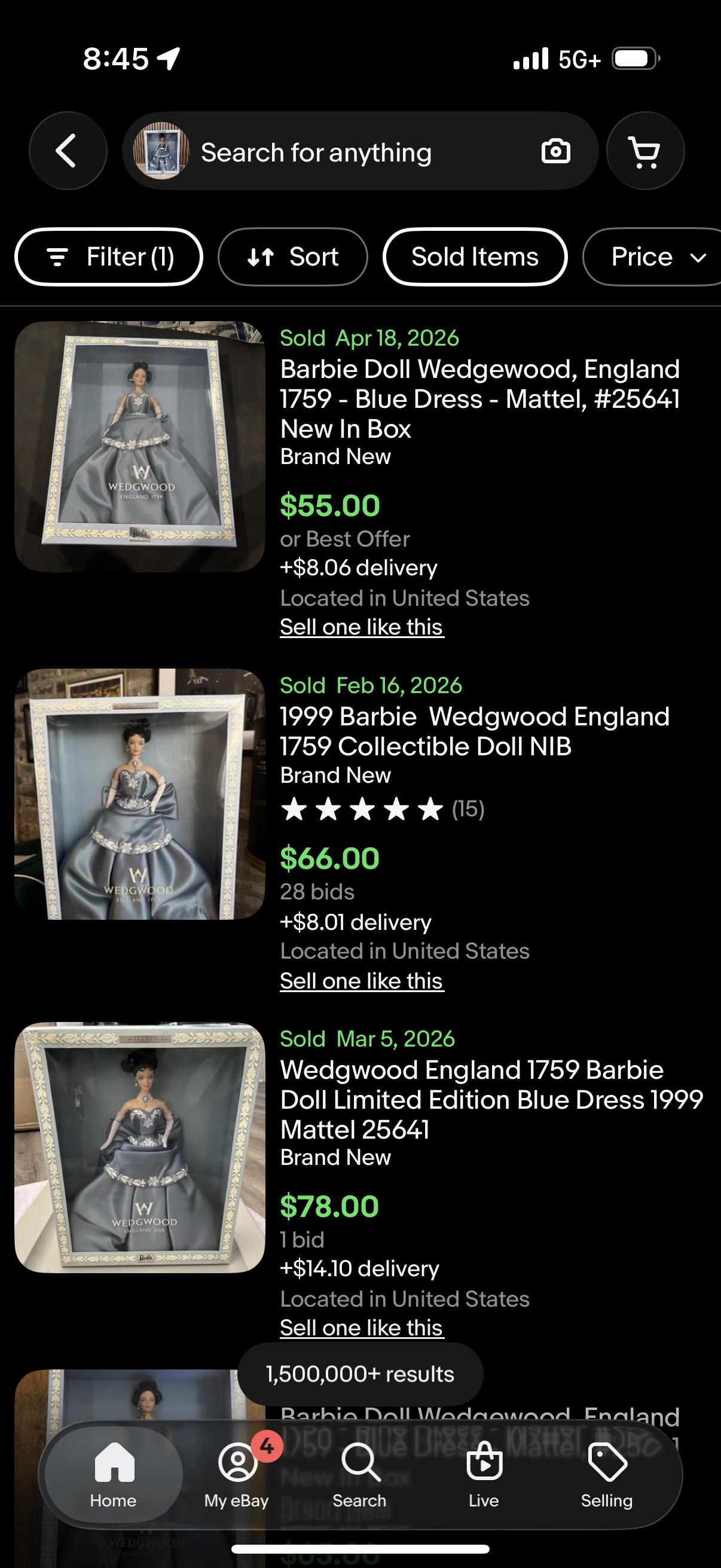 Wedgwood England 1759 Barbie Doll Limited Edition Blue Dress