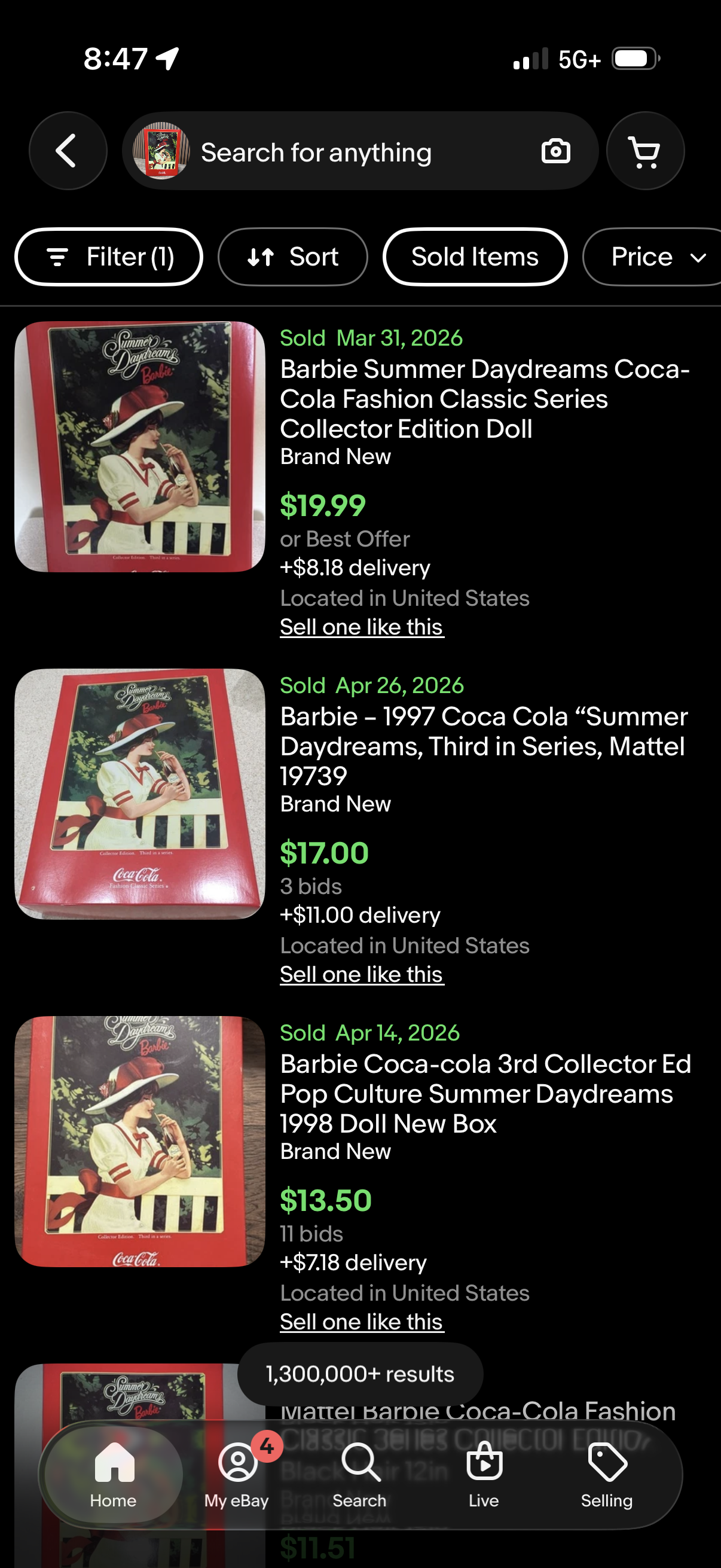 Coca-Cola Summer Daydreams Barbie Doll Collector Edition