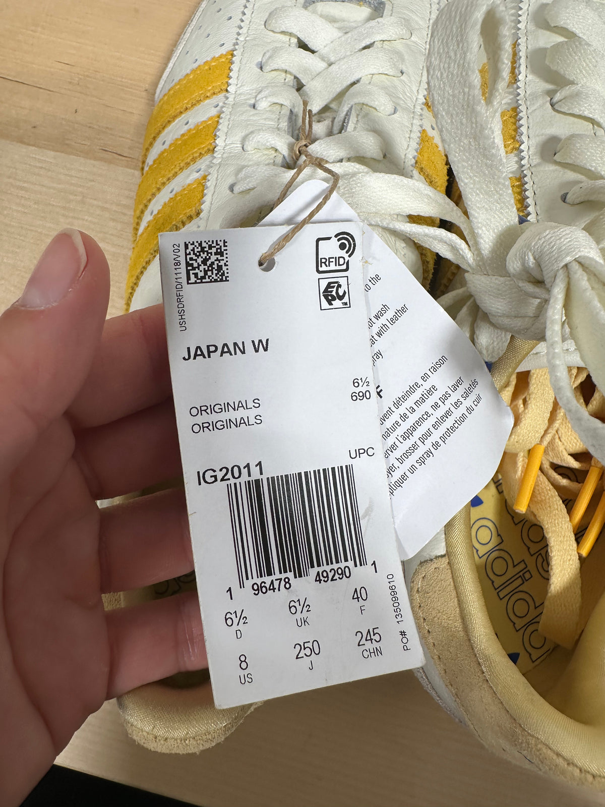 NEW adidas Originals Japan W Off White Spark Yellow Gold IG2011 Women’s Size 8