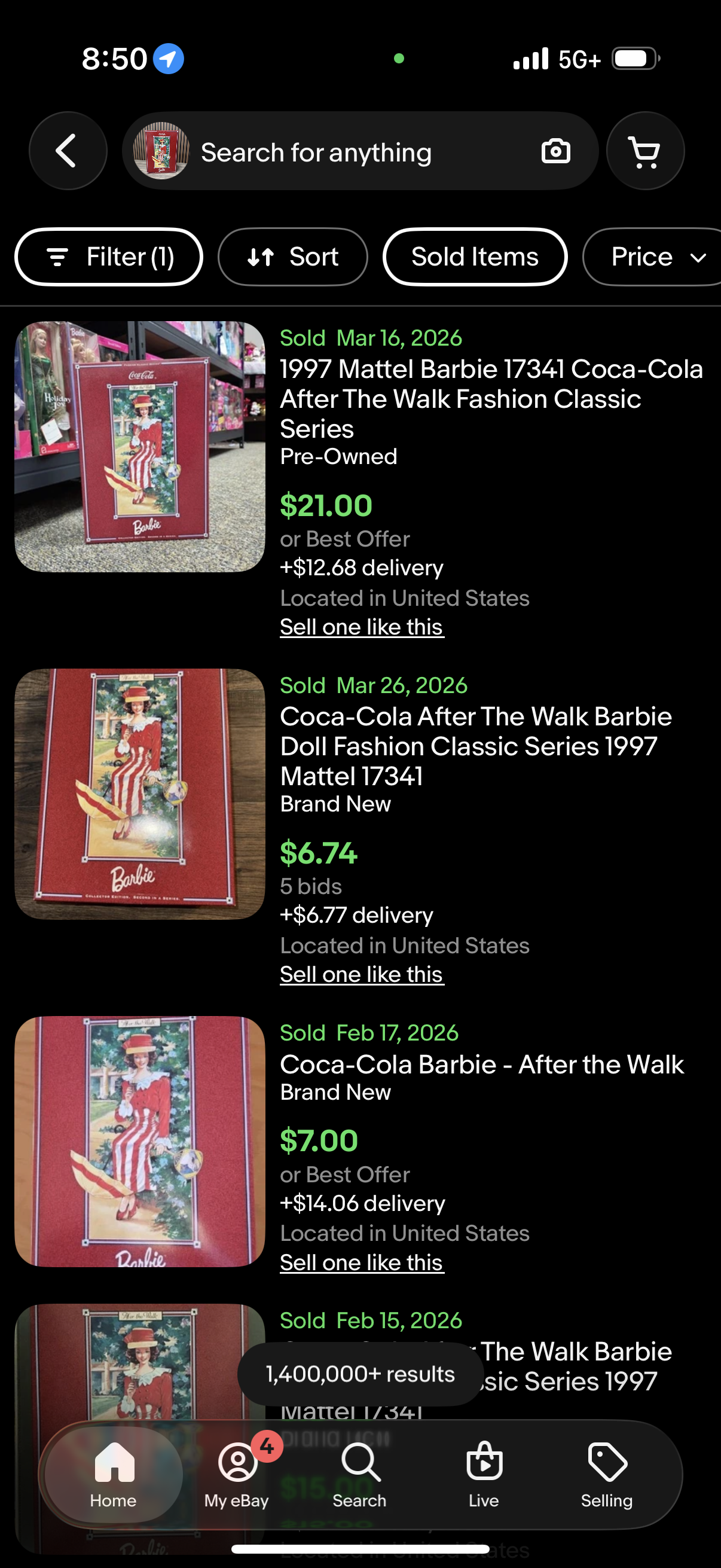 AFTER THE WALK Coca~Cola~2nd COLLECTOR ED Barbie