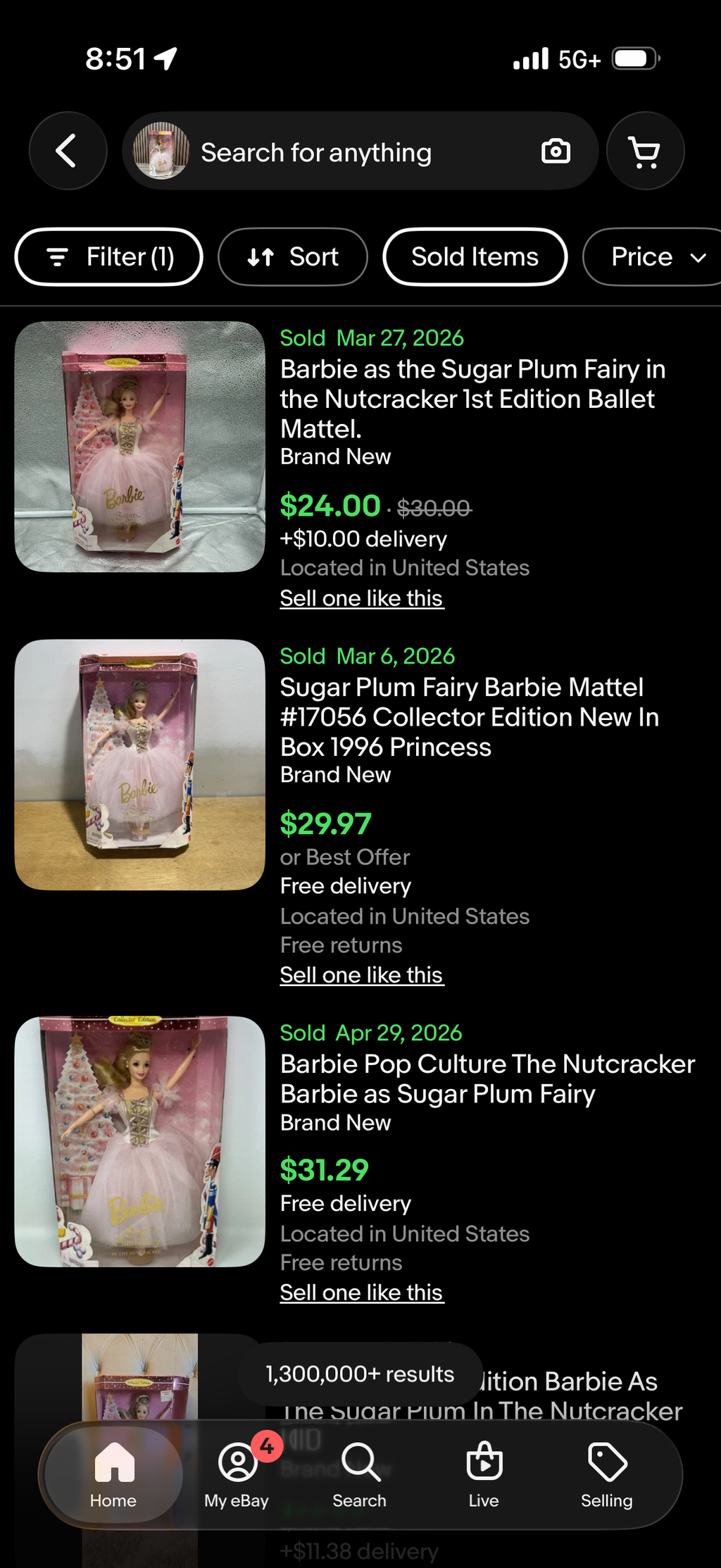 1996 Barbie as the Sugar Plum Fairy in The Nutcracker