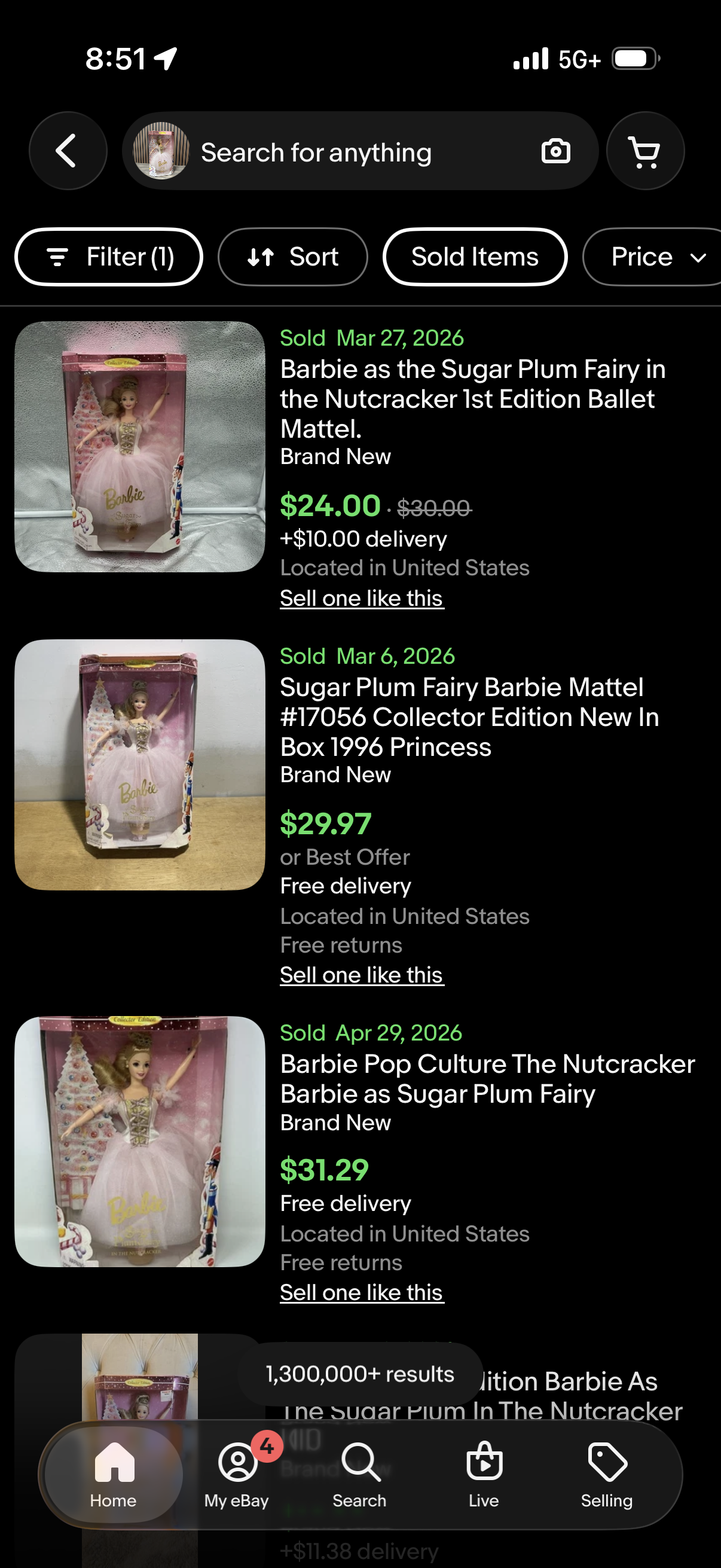 1996 Barbie as the Sugar Plum Fairy in The Nutcracker