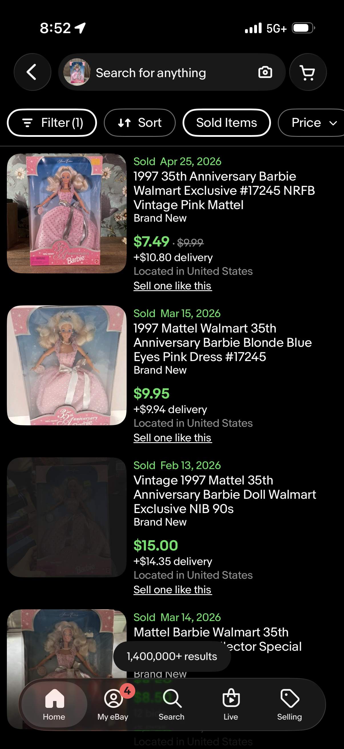1997 Mattel Walmart Special Edition 35th Anniversary Barbie Doll